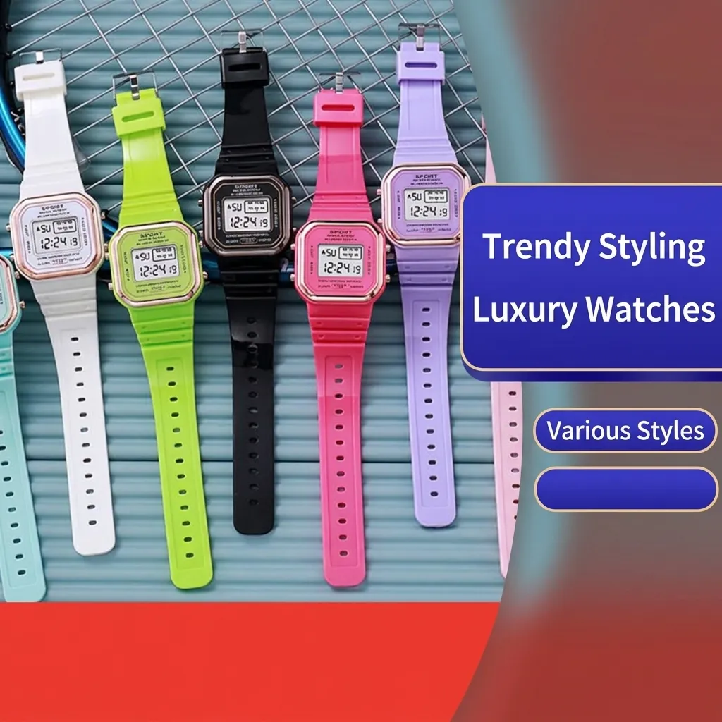 Square Multifunctional Electronic Digital Watch With Luminous Night Light Alarm Waterproof Sport Watch For Teens Men Women