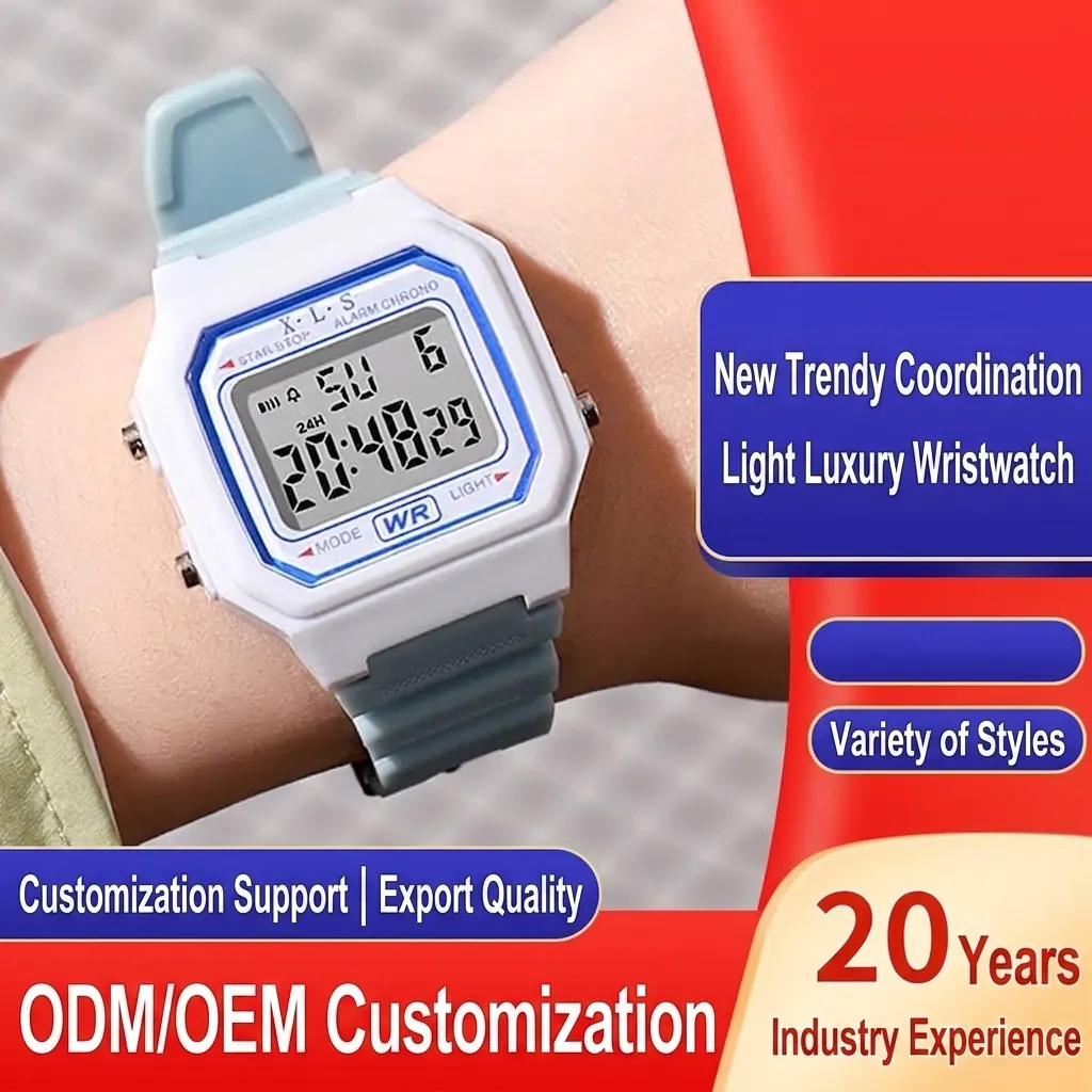 Reloj Electrónico Digital LED Cuadrado de Moda Multifuncional Impermeable Reloj de Pulsera Deportivo al Aire Libre para Estudiantes Reloj Minimalista