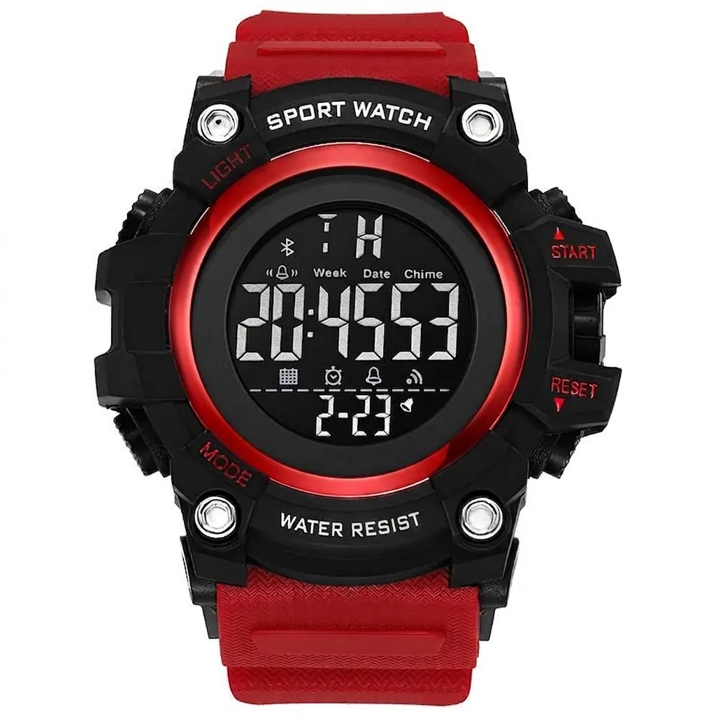 Herren Multifunktions Digital Sportuhr Outdoor Bergsteigen Leuchtende Elektronische Uhr mit PU-Armband LED Alarm Chronograph