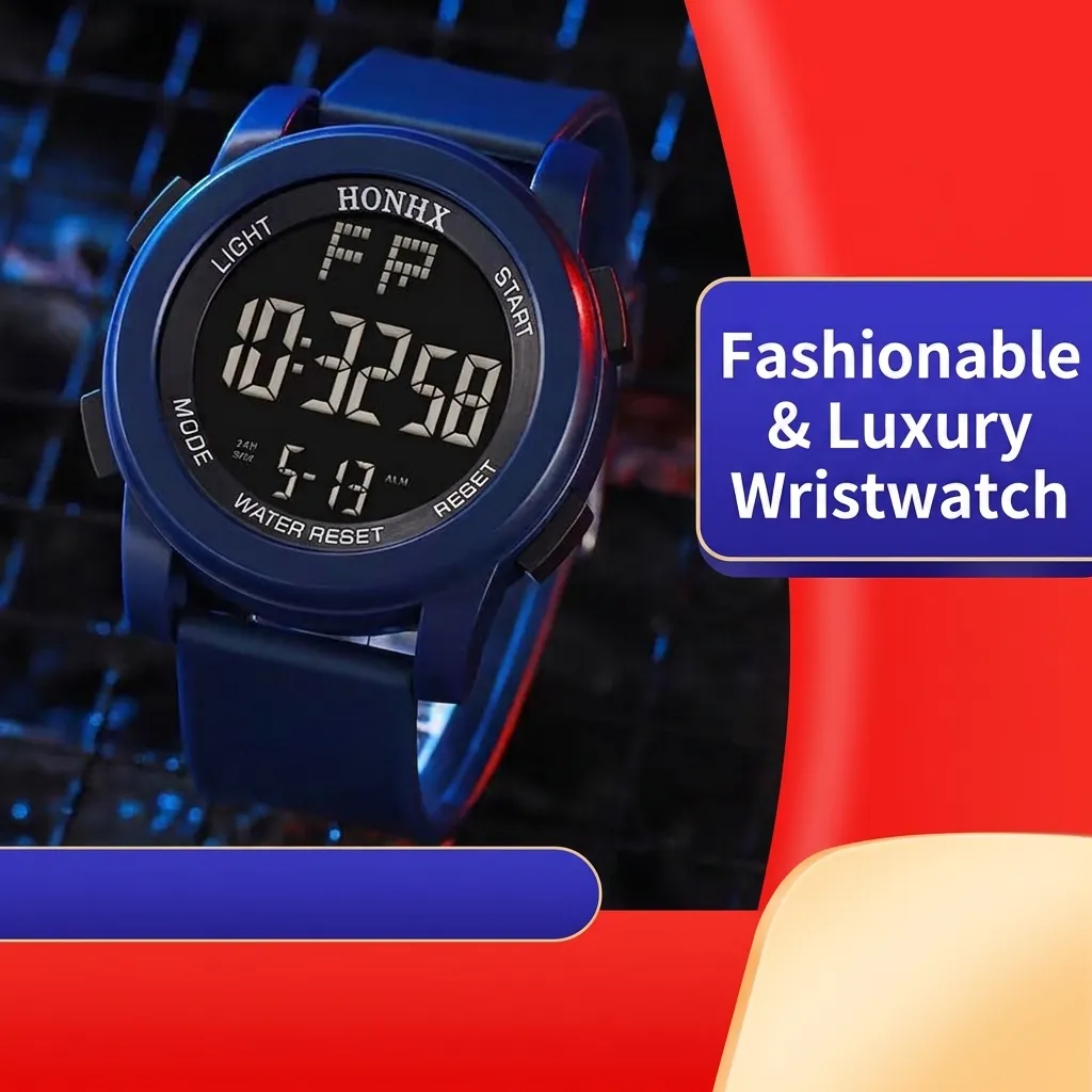 Orologio Sportivo Digitale Multifunzionale Impermeabile Quadrante Grande Retroilluminazione LED Orologio da Polso Outdoor Con Allarme Cronometro Data