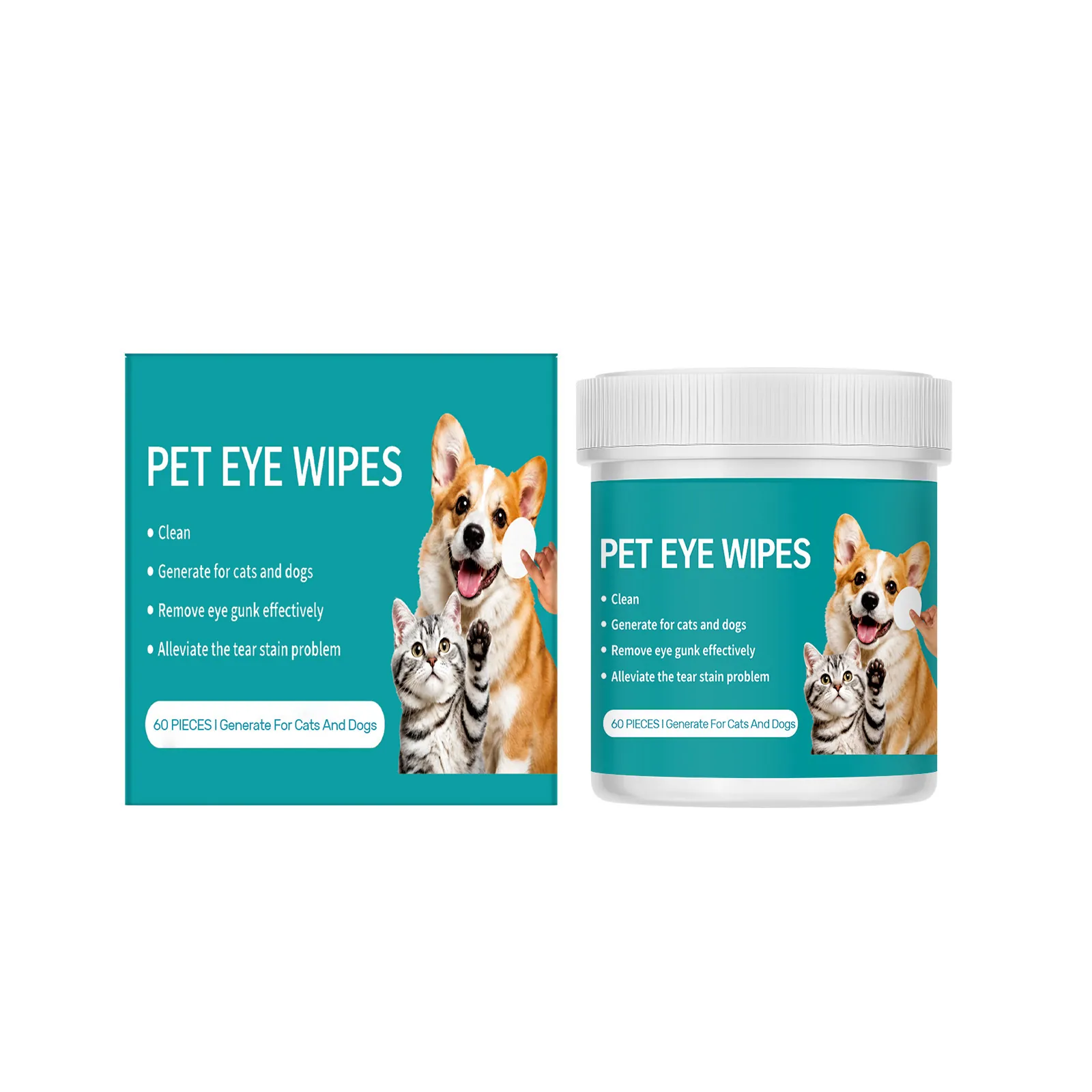 Pet Eye Cleaning Wipes For Dogs Cats Gentle Non-Woven Tissues Tear Stain Remover For Pet Daily Hygiene Grooming Eye Care Supplies
