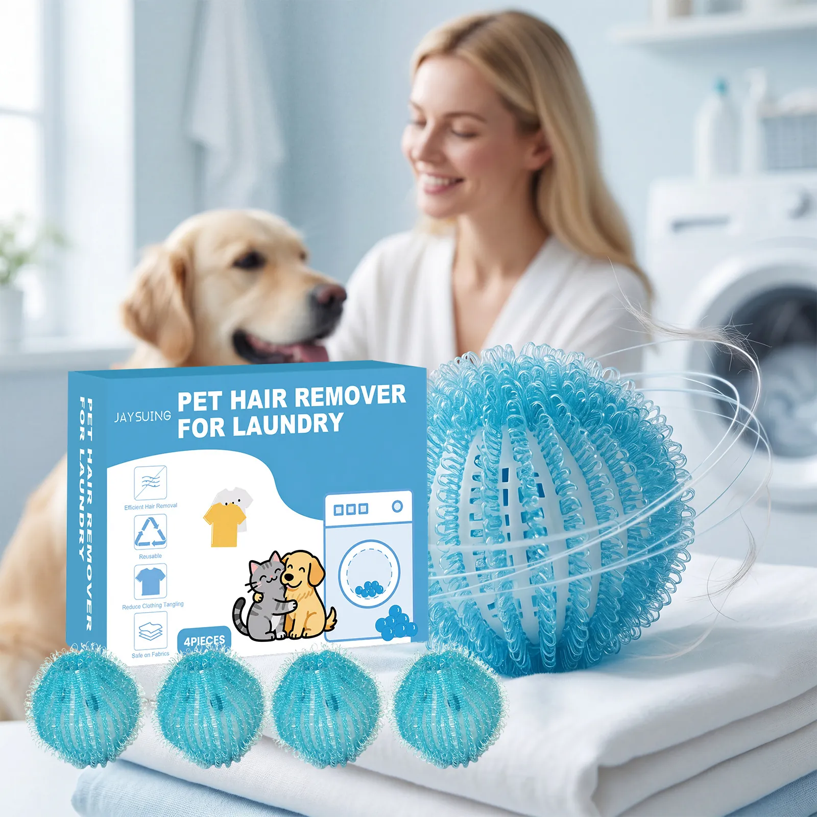 Reusable Pet Hair Remover Ball For Washing Machine Nylon Plastic Mesh Laundry Ball For Removing Fur And Lint From Clothing