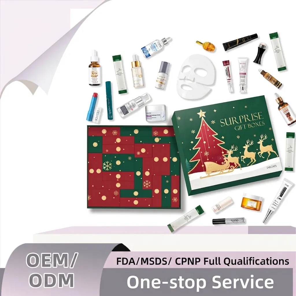 Calendrier de l'Avent Beauté de Noël Boîte Mystère Soins de la Peau Maquillage Cadeau Surprise Pour Femmes Filles Boîte de Soins du Visage Festive