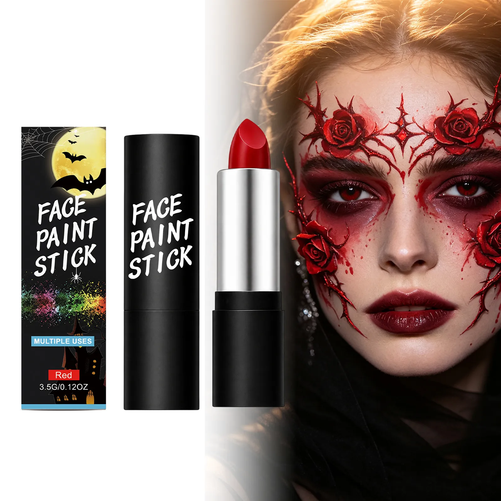 Roter Gesichtsbemalungsstift Glatte Cremige Textur Gesicht Körper Malstift Für Halloween Party Kreatives Make-up Erwachsene Kinder