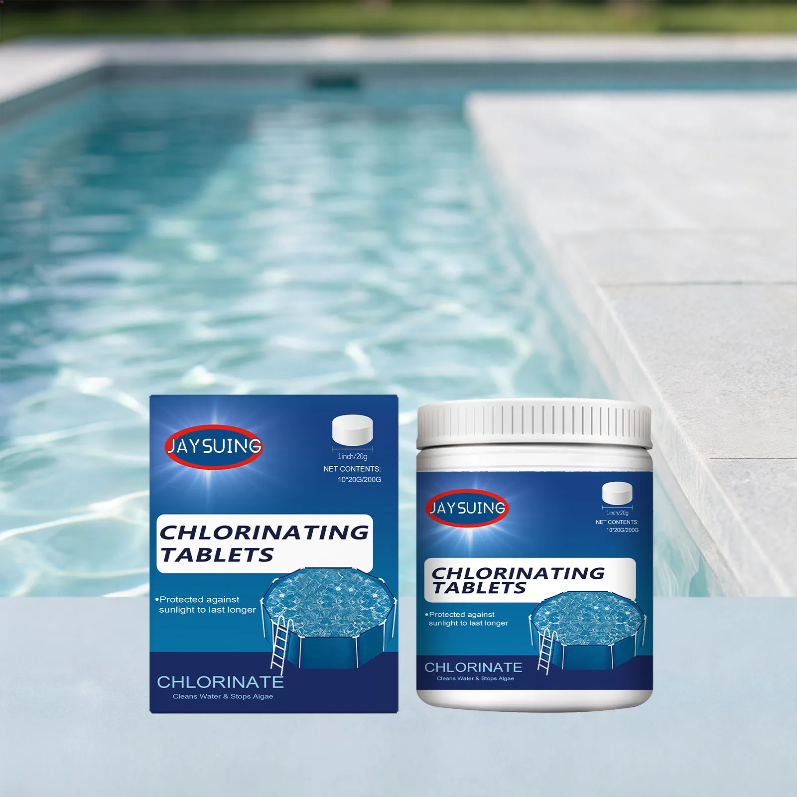 JAYSUING Pool Cleaning Tablets Chlorinating Tabs For Water Purification Algae Removal Effervescent Tabs For Swimming Pool Hot Tubs SPA