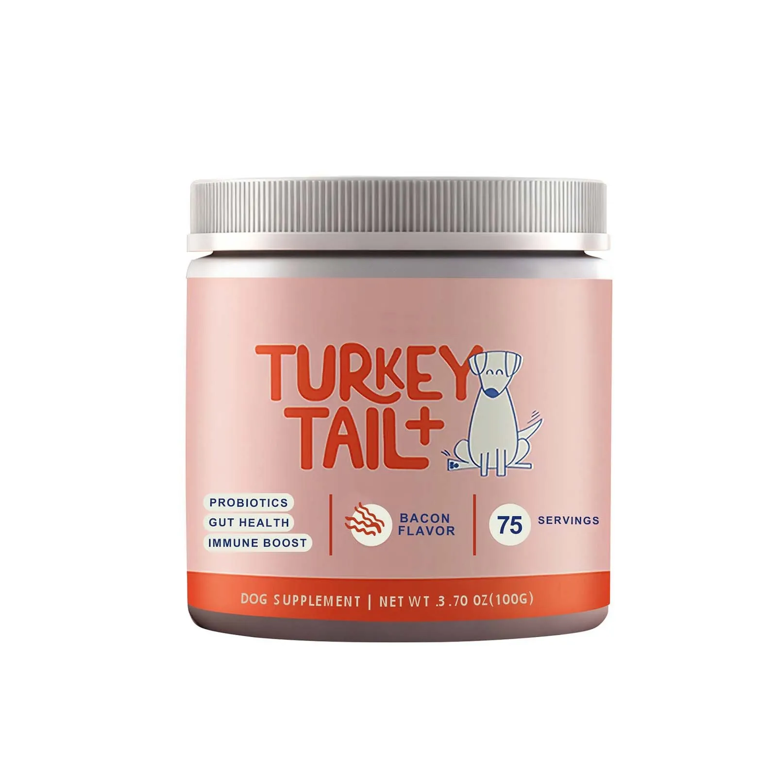 Dog Probiotics Supplement Turkey Tail Gut Digestive Health Immune Support Daily Care Nutrients Bacon Flavor Powder