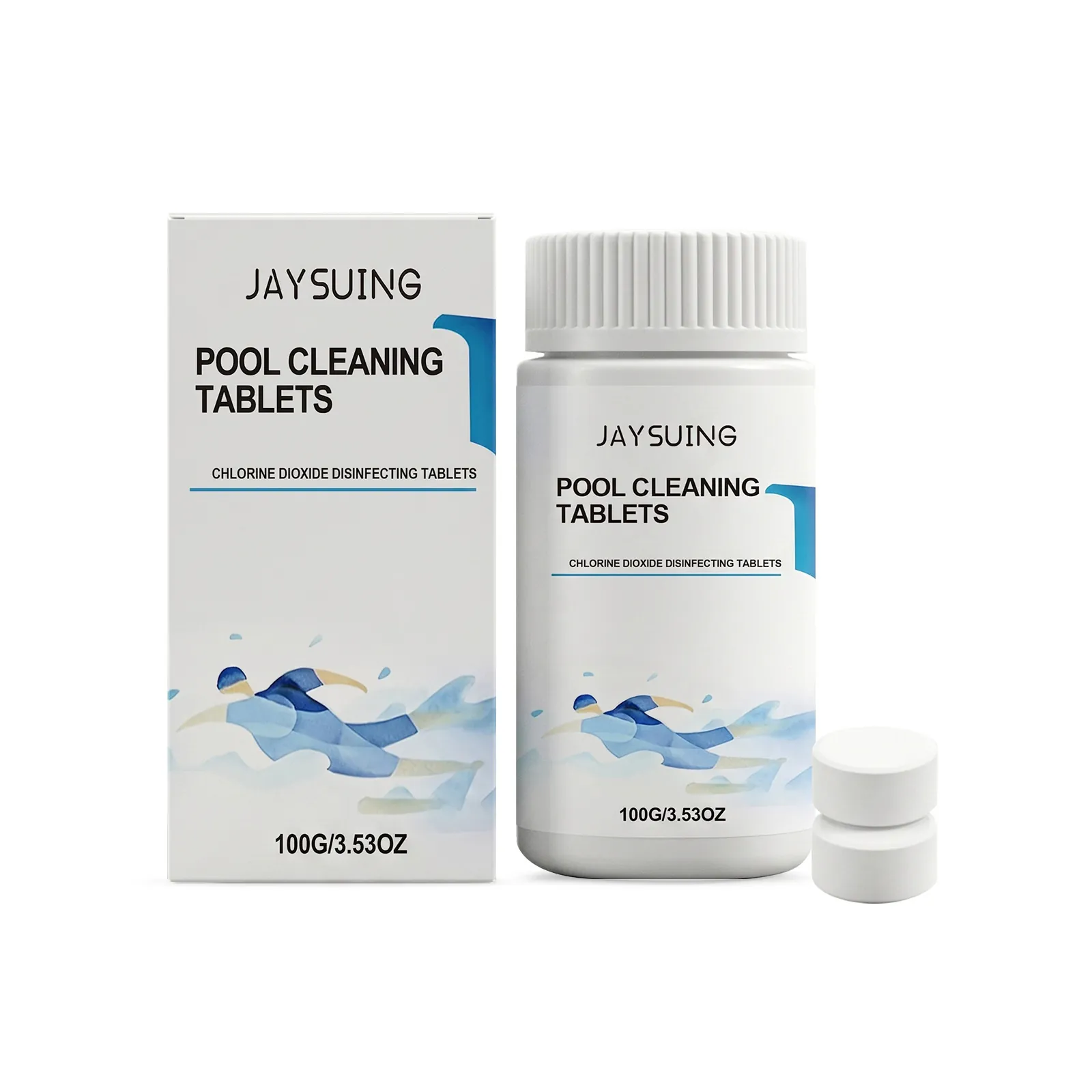 JAYSUING Poolreinigungstabletten Schnelllösend Brausetabletten Für Schwimmbad Spa Wasserklärer Dekontamination