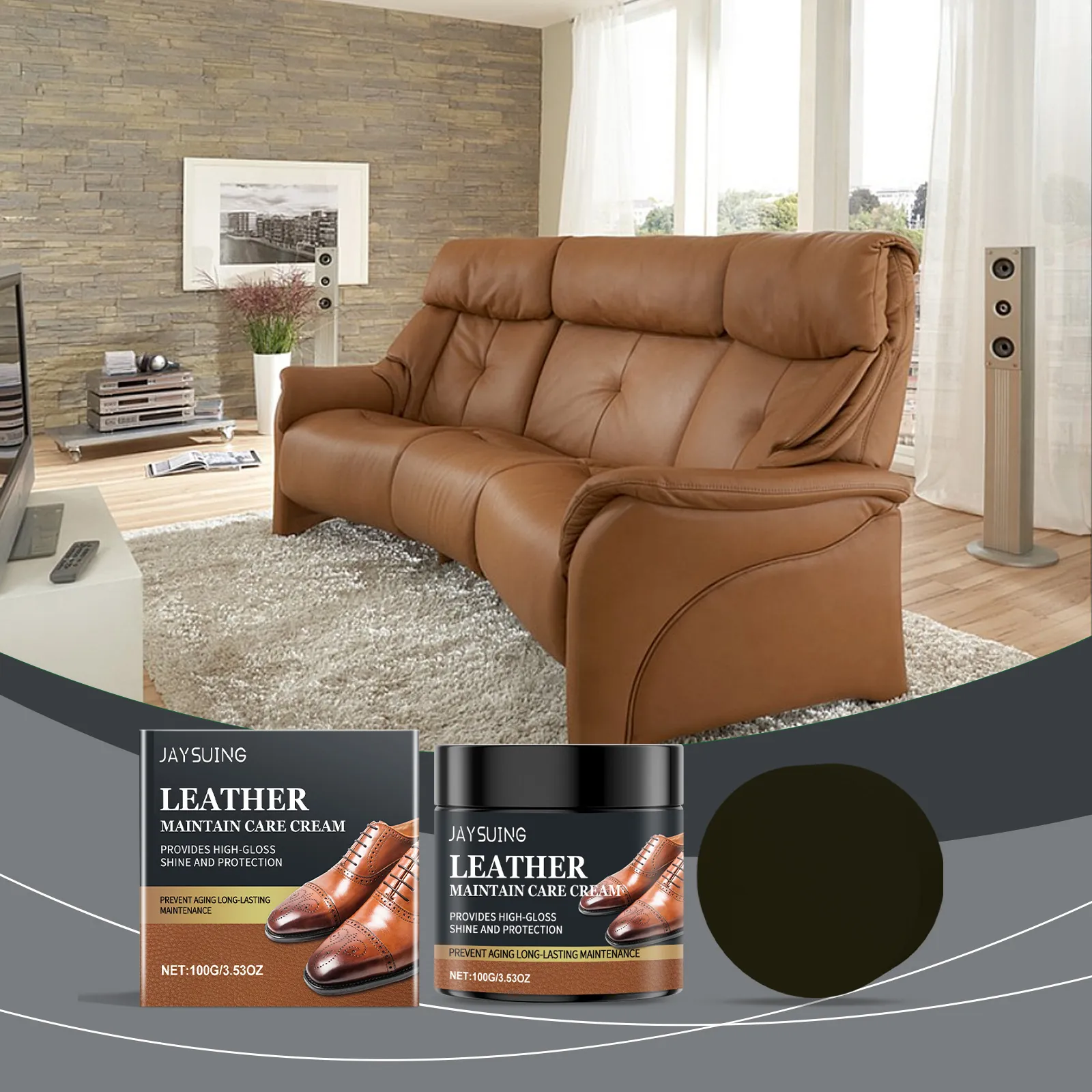 JAYSUING Leather Maintenance Cream Polish Conditioner Nourishing Leather Care Paste For Sofa Bags Shoes Furniture