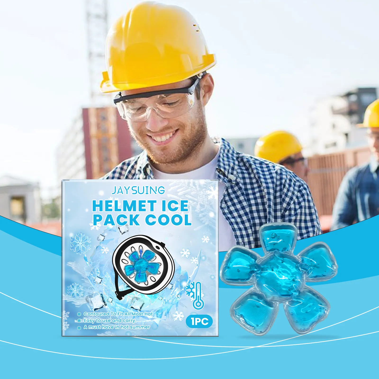 Almohadilla de Gel Refrescante para Casco y Gorra de Béisbol Almohadilla Interior de Enfriamiento Reutilizable para Trabajo al Aire Libre