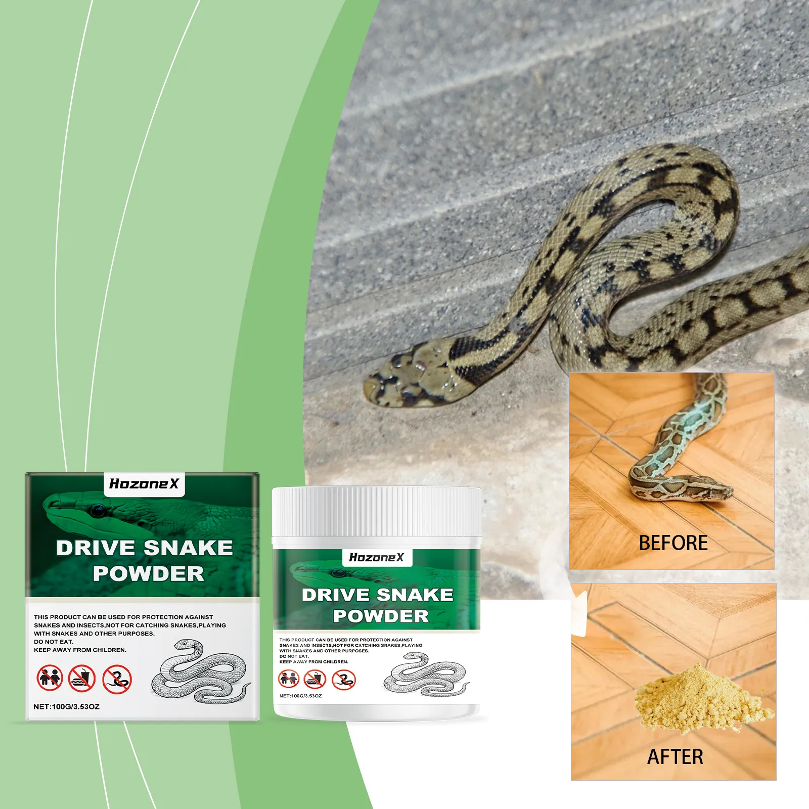 Slangenverjager Poeder Voor Outdoor Camping Binnenplaats Grondbescherming Sepioliet Realgar Slangenpoeder Voor Huis En Tuin