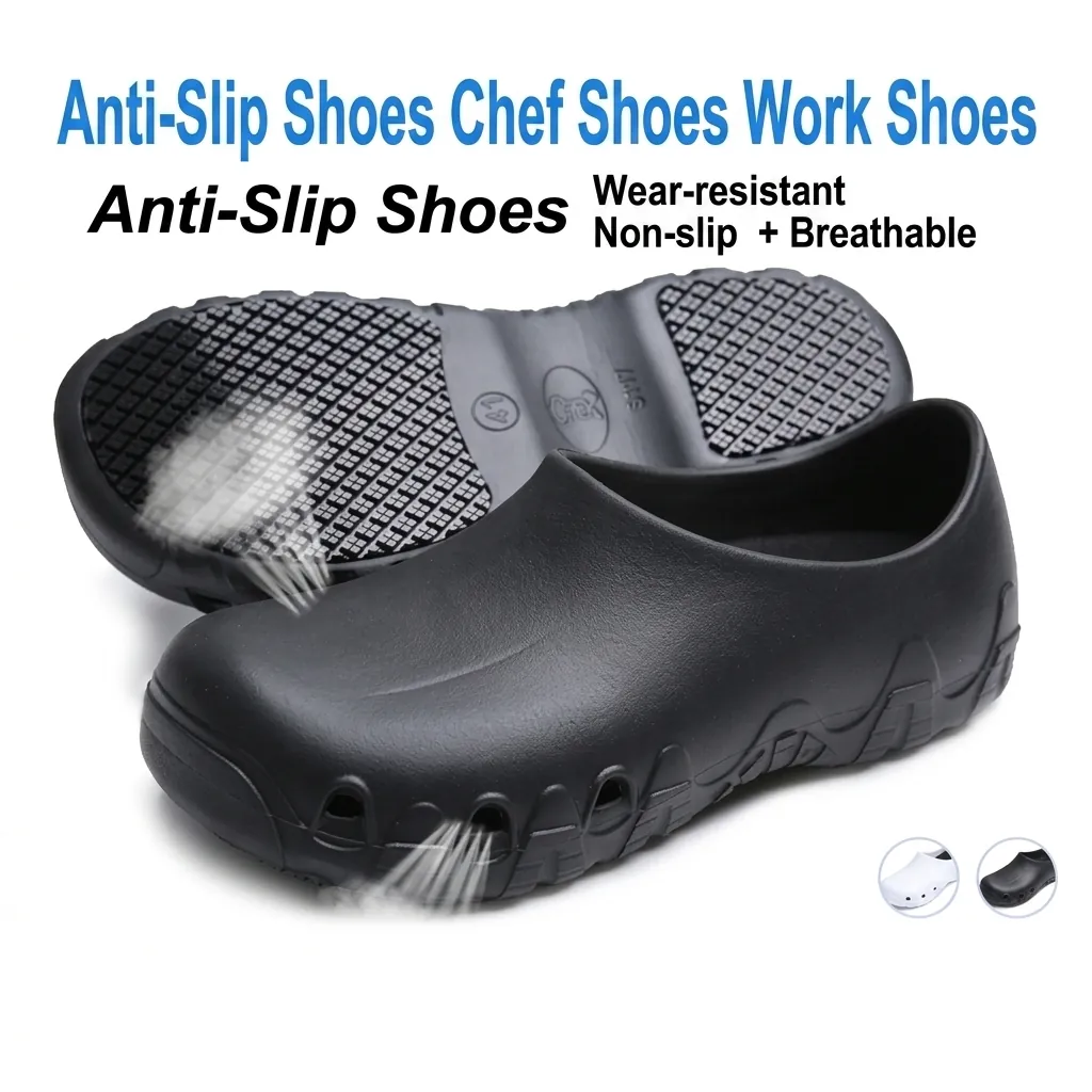 Professional Non-Slip Chef Shoes Waterproof Oil-Proof Kitchen Work Shoes EVA Integrated Molding Lightweight Safety Footwear Unisex