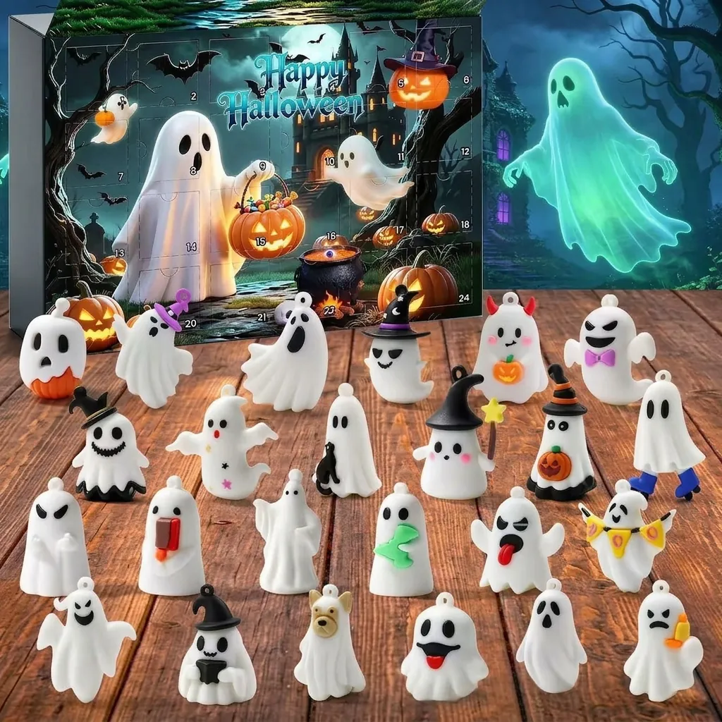 Halloween Adventskalender Countdown Blind Box Harz Cartoon Geist Spielzeug Feiertagsgeschenk Für Kinder Party Home Dekoration