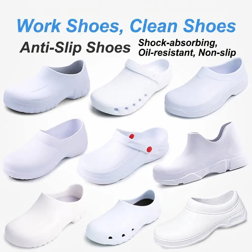 Anti Slip Work Shoes For Men Women Waterproof Oil Resistant Chef Kitchen Shoes Nursing Hospital Medical Clogs Professional Safety Footwear
