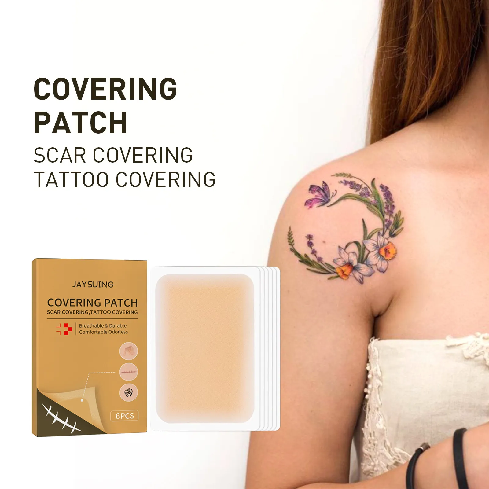 Onzichtbare Waterdichte Tattoo En Litteken Concealer Patch Huidskleur Ademend Dunne Lichaams Make Up Sticker