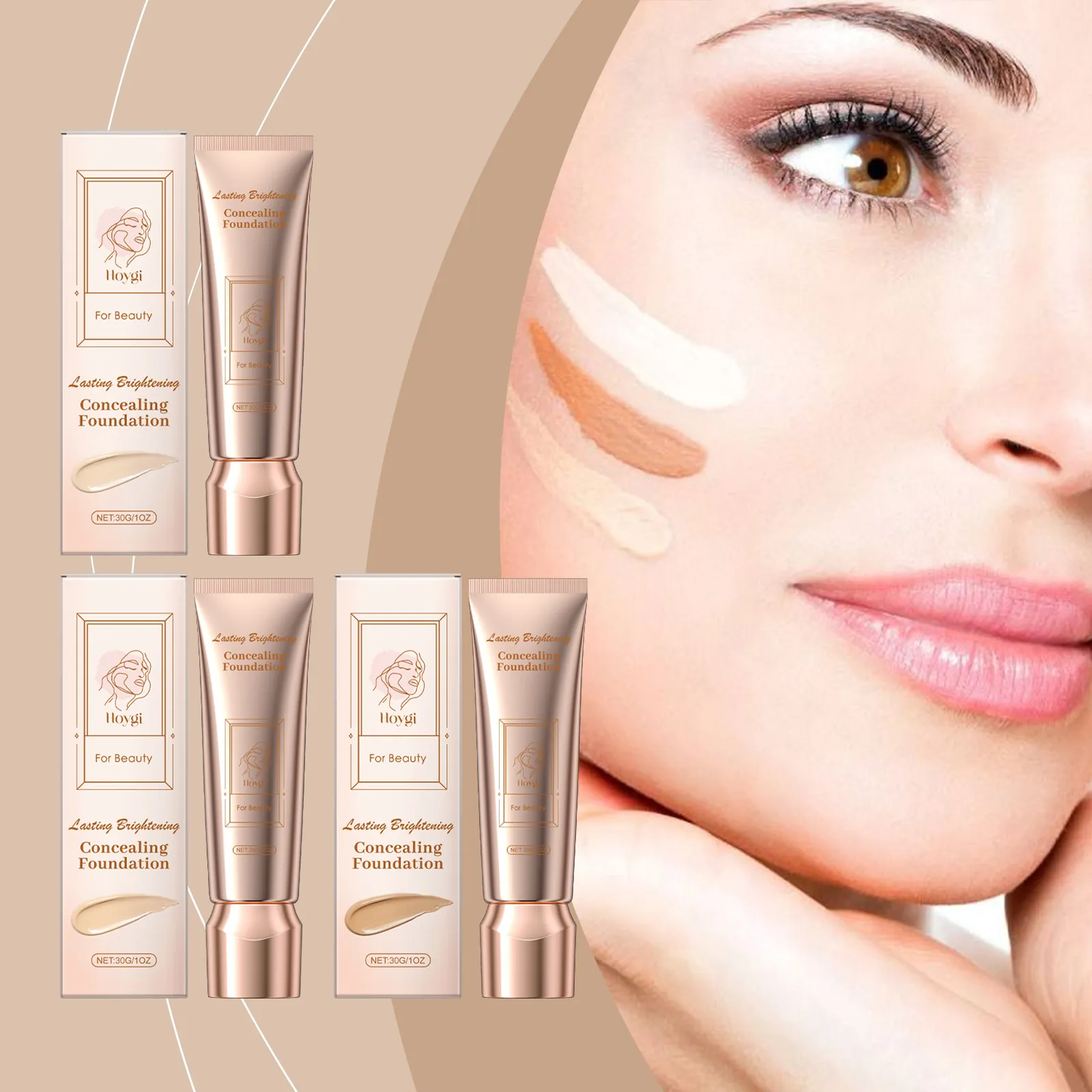 Concealing Foundation Moisturizing Long Lasting Breathable Brightening Face Makeup Base Cream Brightening Cosmetics