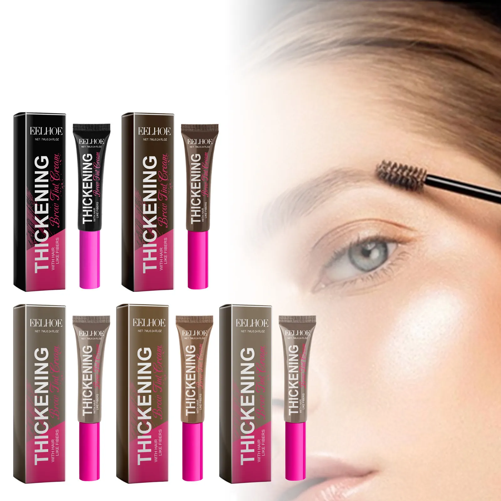 Wasserfeste Faser Augenbrauen-Tönungscreme Für Natürliche Verdickung Langanhaltende 3D Augenbrauen-Gel Make-Up Für Damen Alltag