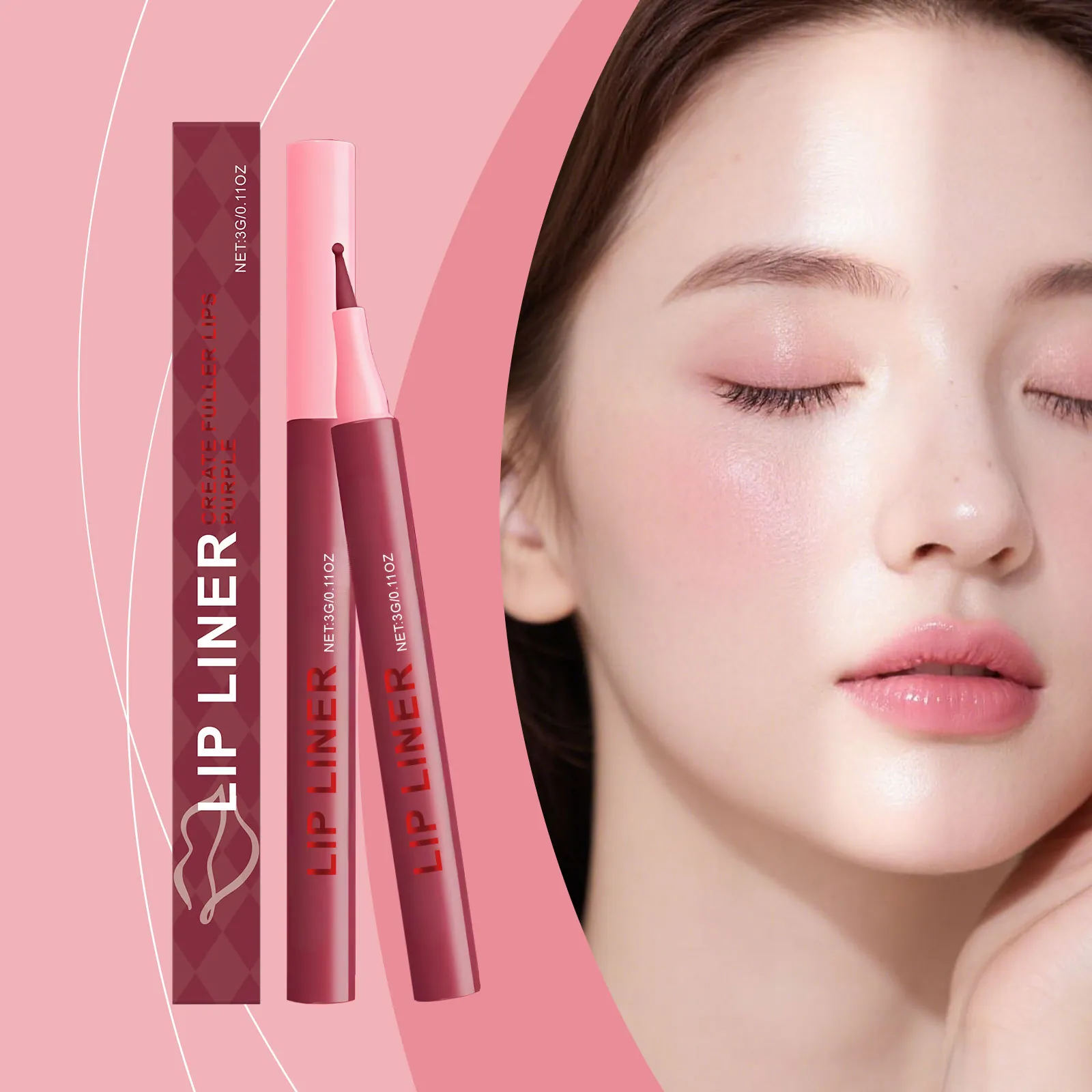 Wasserfester Lippenkonturenstift Langanhaltender Matte Lip Contour Stift Für Vollere Lippen Glatte Textur Damen Make-up