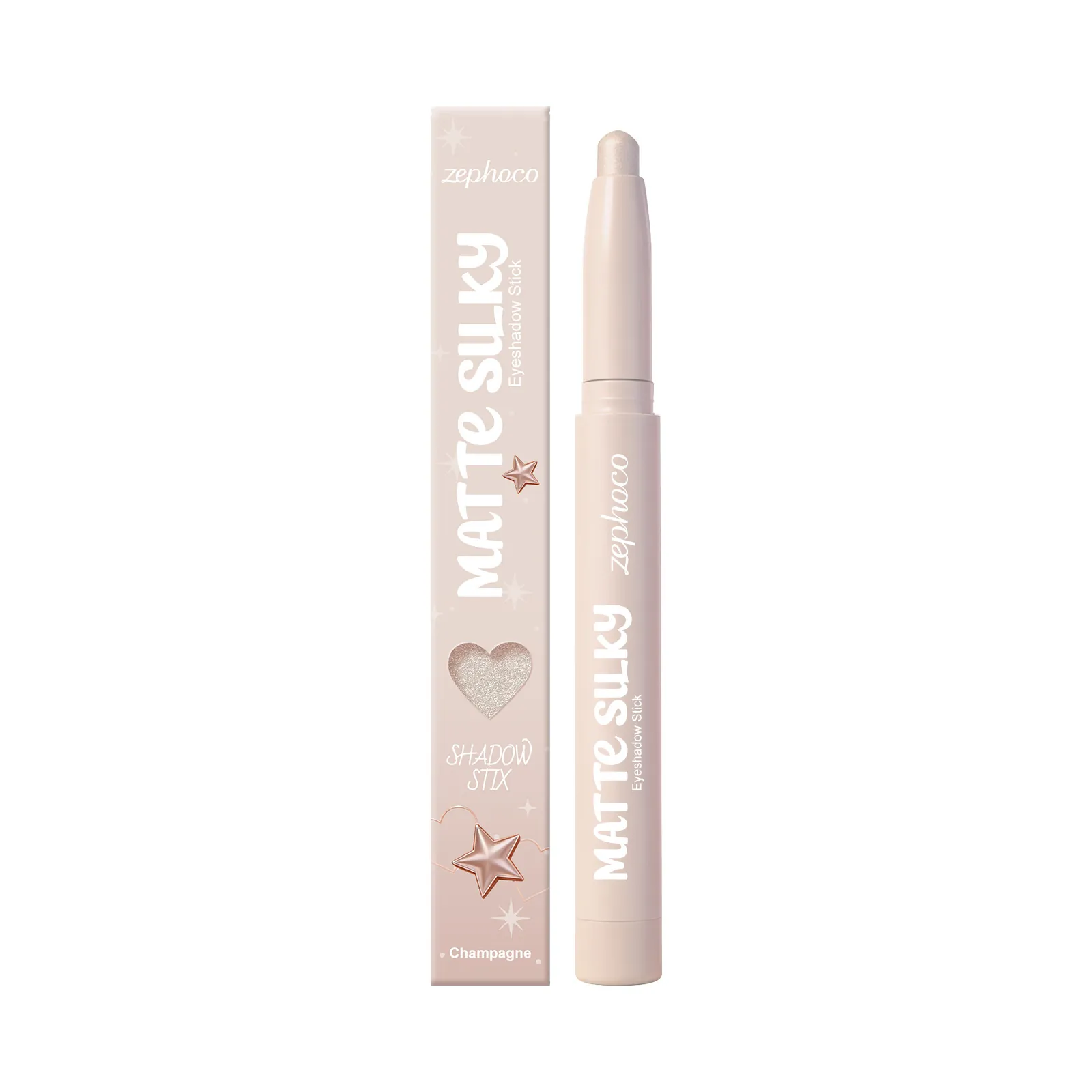 Matte Silky Eyeshadow Stick Champagne Color Long Lasting Smudge Proof Eye Shadow Pencil For Women Daily Commute Makeup