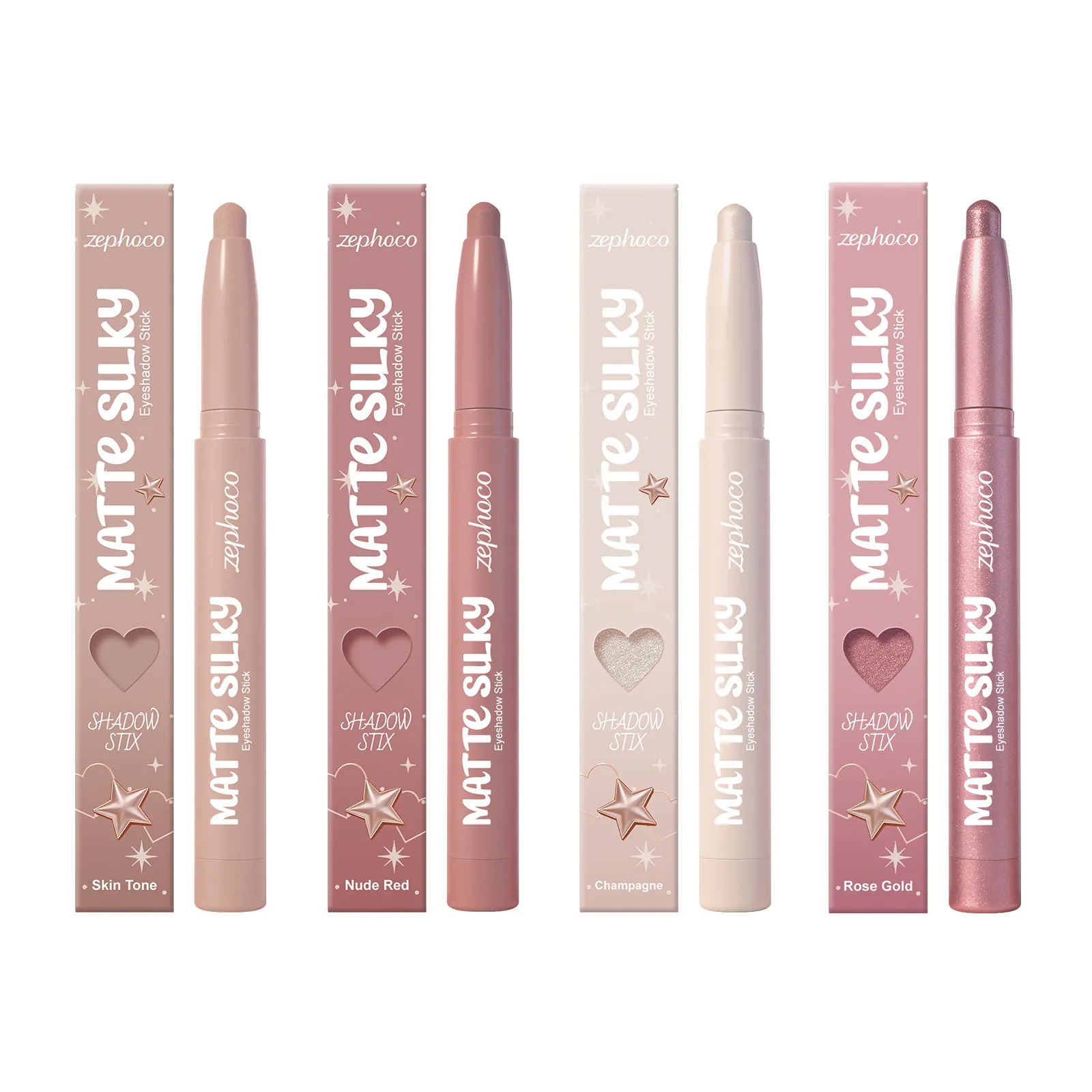 Zephoco Matte Zijdeachtige Oogschaduwstick Waterdicht Langhoudend Oogschaduwpotlood Glad Romig Krijt Voor Vrouwen Make-up Cosmetica