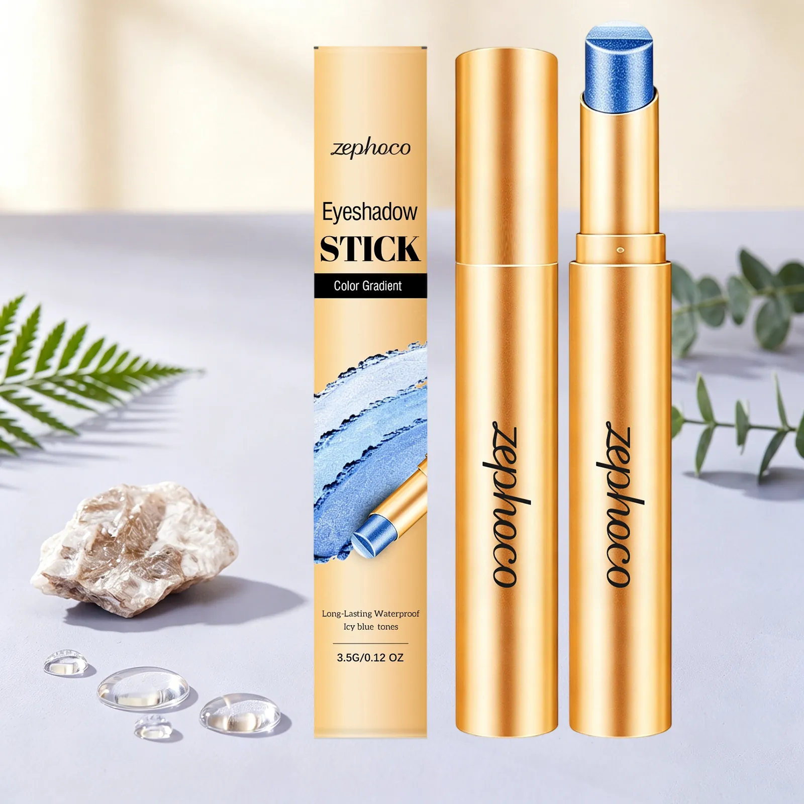Zephoco Ombretto in Stick Sfumato Impermeabile a Lunga Durata Shimmer Perla Opaco Matita Trucco Occhi Doppio Colore Donna