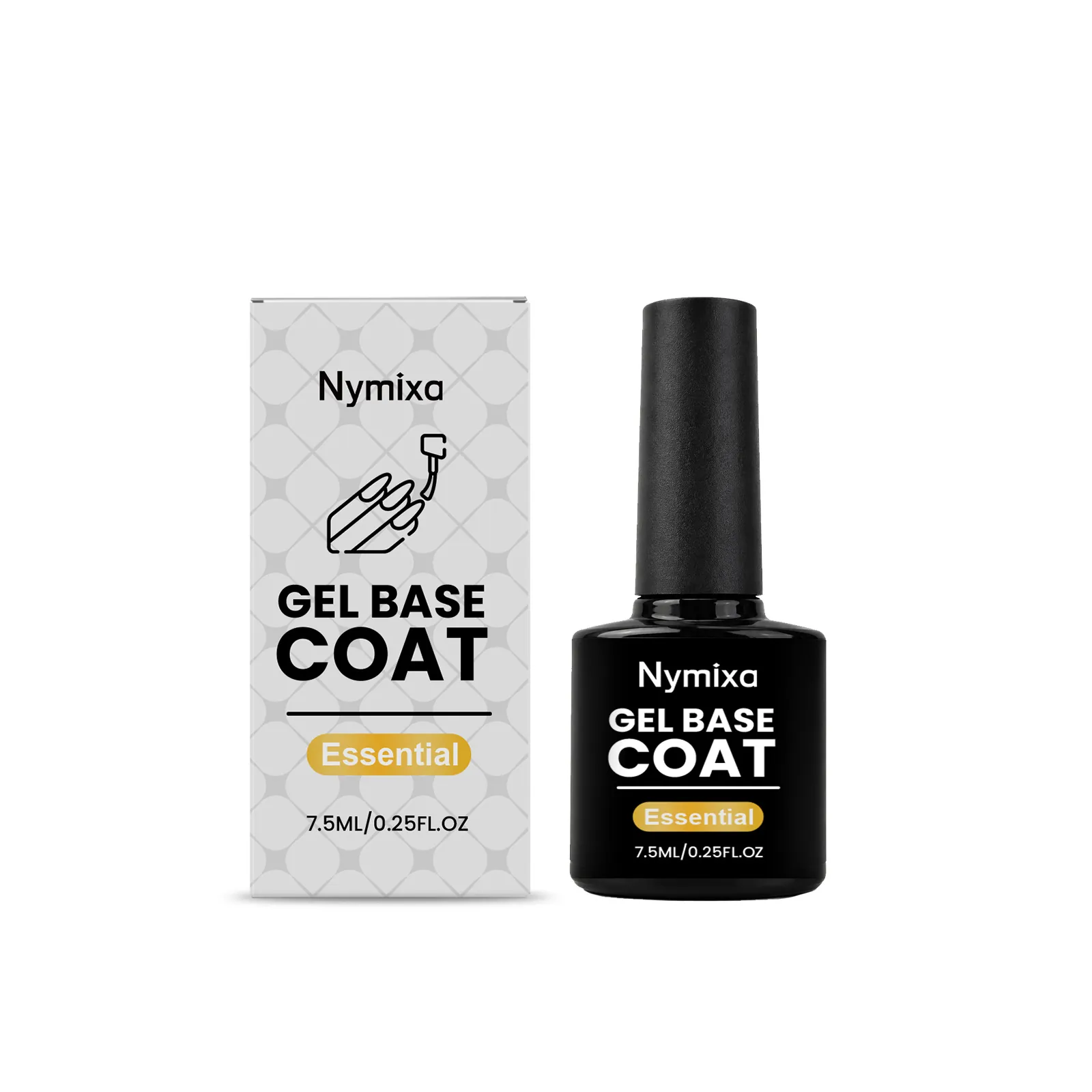 Nymixa Επαγγελματική Βάση Τζελ για DIY Τέχνη Νυχιών Μακράς Διαρκείας Ομαλή Εφαρμογή Σκλήρυνση υπό Λάμπα LED UV Βασικό