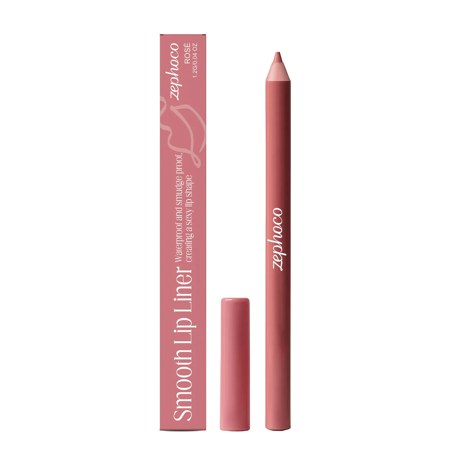 Zephoco Rosenrosa Wasserfest Wischfest Lippenkonturenstift Präzise Lippenkontur Glatt Lang Anhaltend Make-up Lippenstift Für Damen