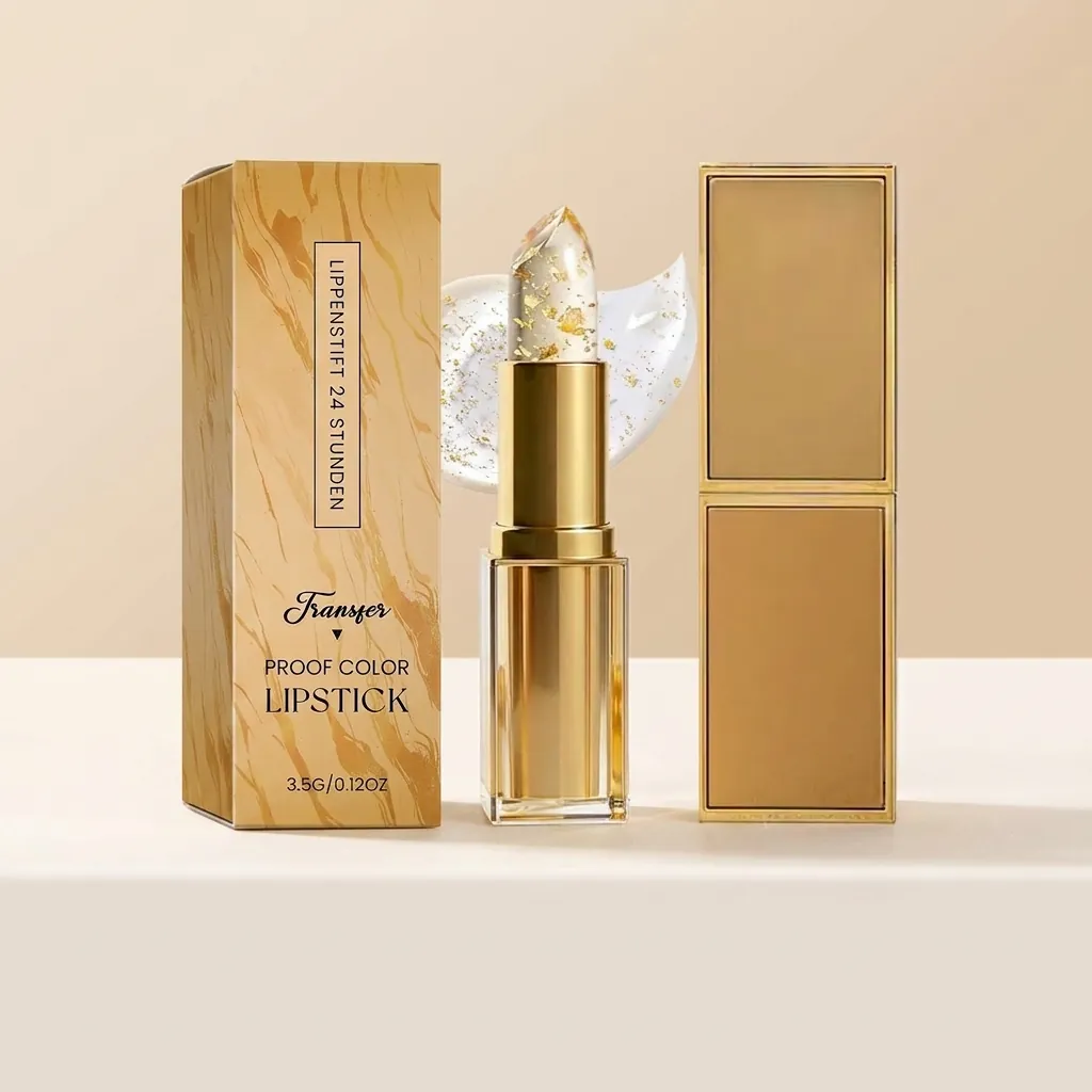 Lápiz Labial de Cambio de Color de Lámina de Oro Hidratante Bálsamo Labial de Larga Duración Maquillage Mujer