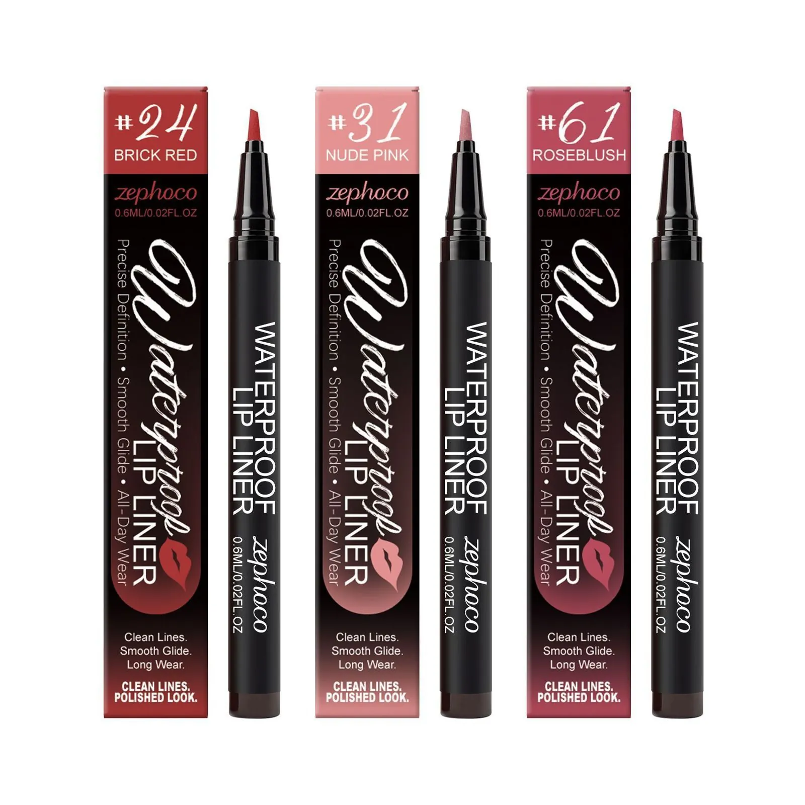 Zephoco Wasserdicht Flüssig Lippenkonturenstift Langanhaltend Natürlich Pigmentiert Präzise Kontur Glatt Lippen Make-up Stift Für Damen Täglich
