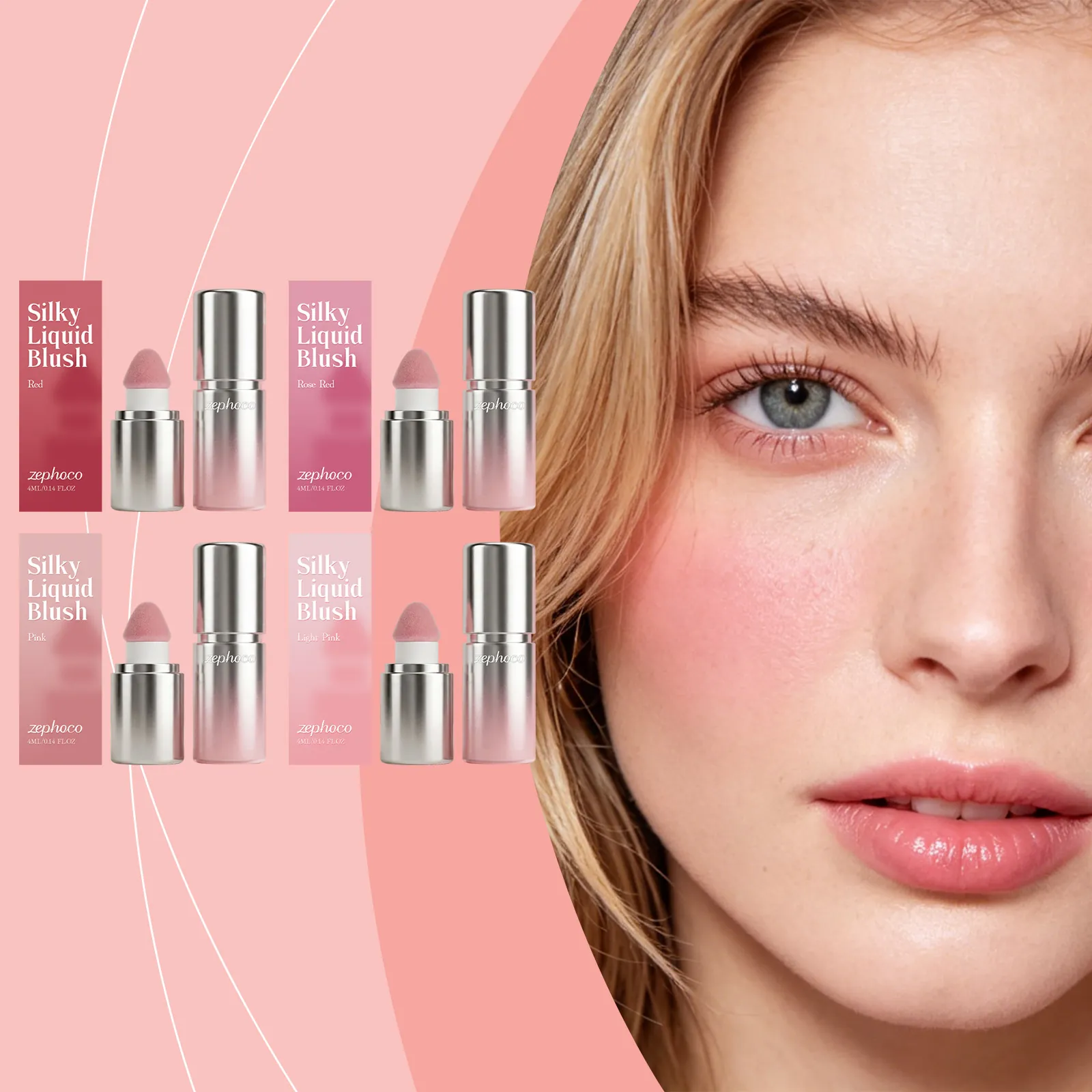 Silky Liquid Blush Moisturizing Natural Finish Long Lasting Face Contouring Smooth Texture Daily Makeup For Women Beauty