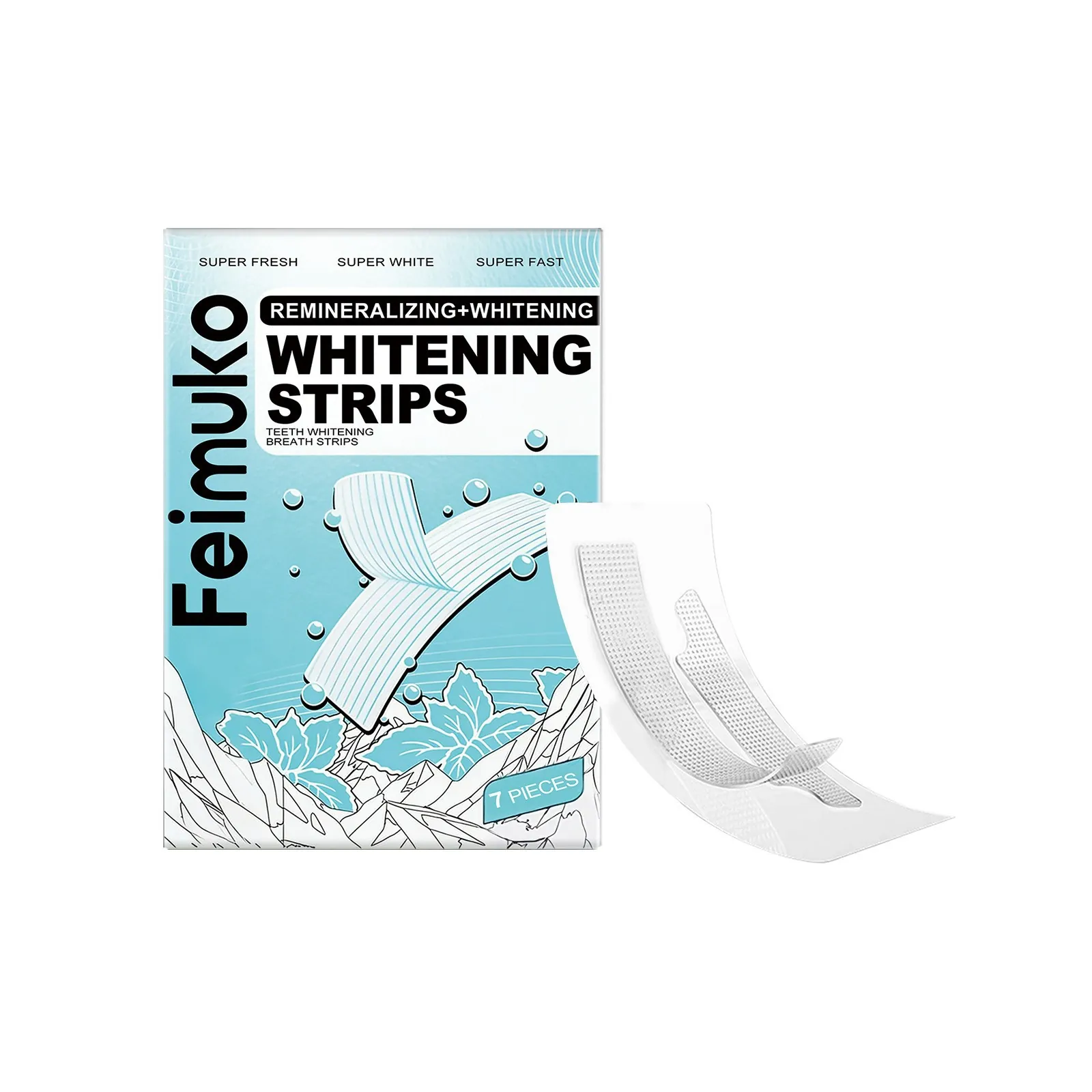 Feimuko Brightening Care Teeth Whitening Strips Mint Flavor Remineralizing Enamel Cleaning Oral Care Whitening Gel Strips For Adults