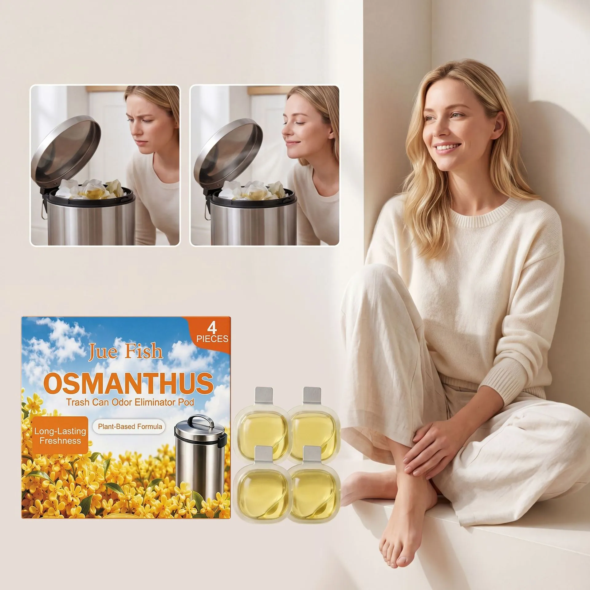 Vuilnisbakontgeurder Capsules Osmanthus Geur Plantaardige Geurverwijderaar Voor Keuken Badkamer Kantoor Luchtverfrisser