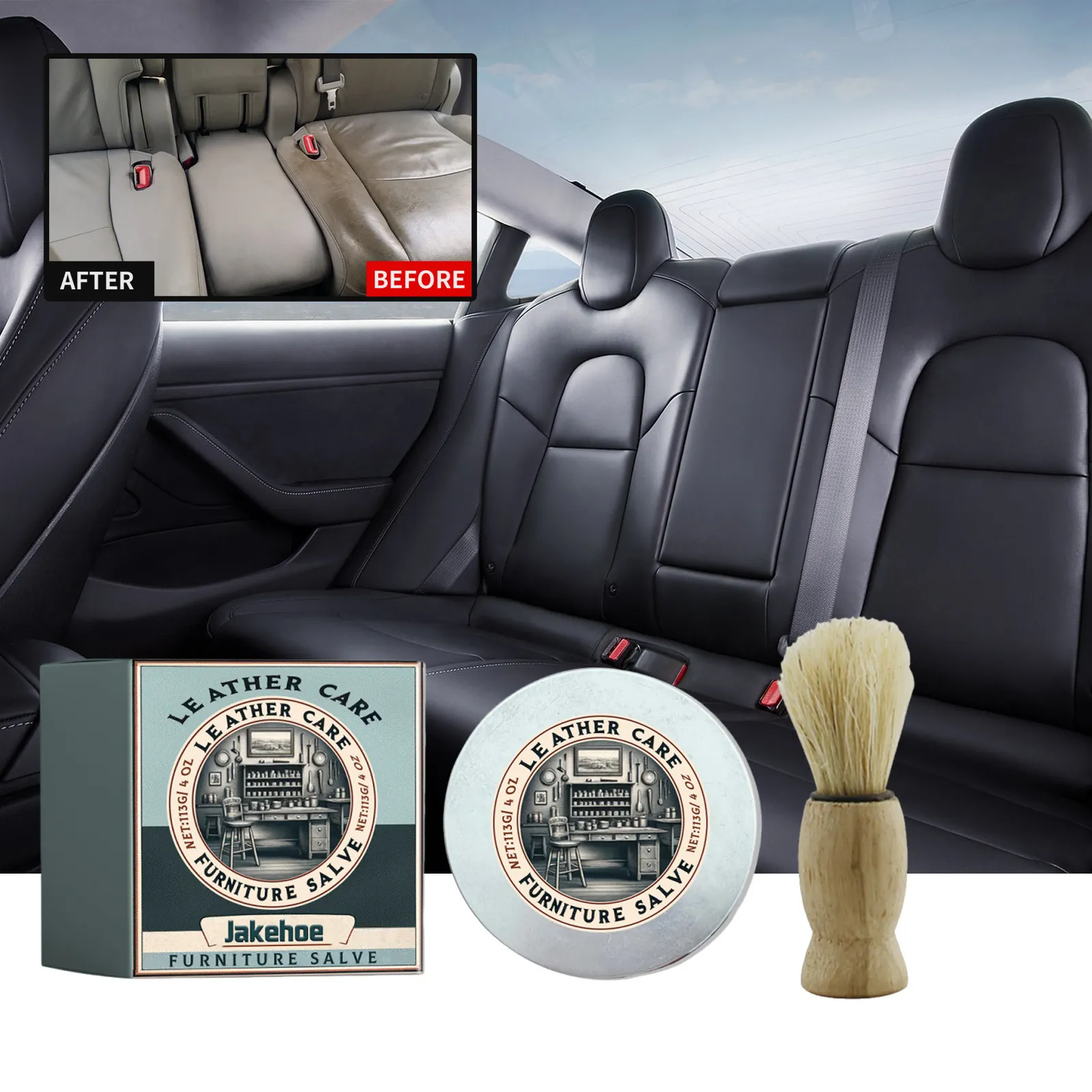 Balsamo per Mobili Balsamo per Pelle Con Spazzola per Divano Sedile Auto Giacca Scarpa Lucido per Pelle Crema Nutriente