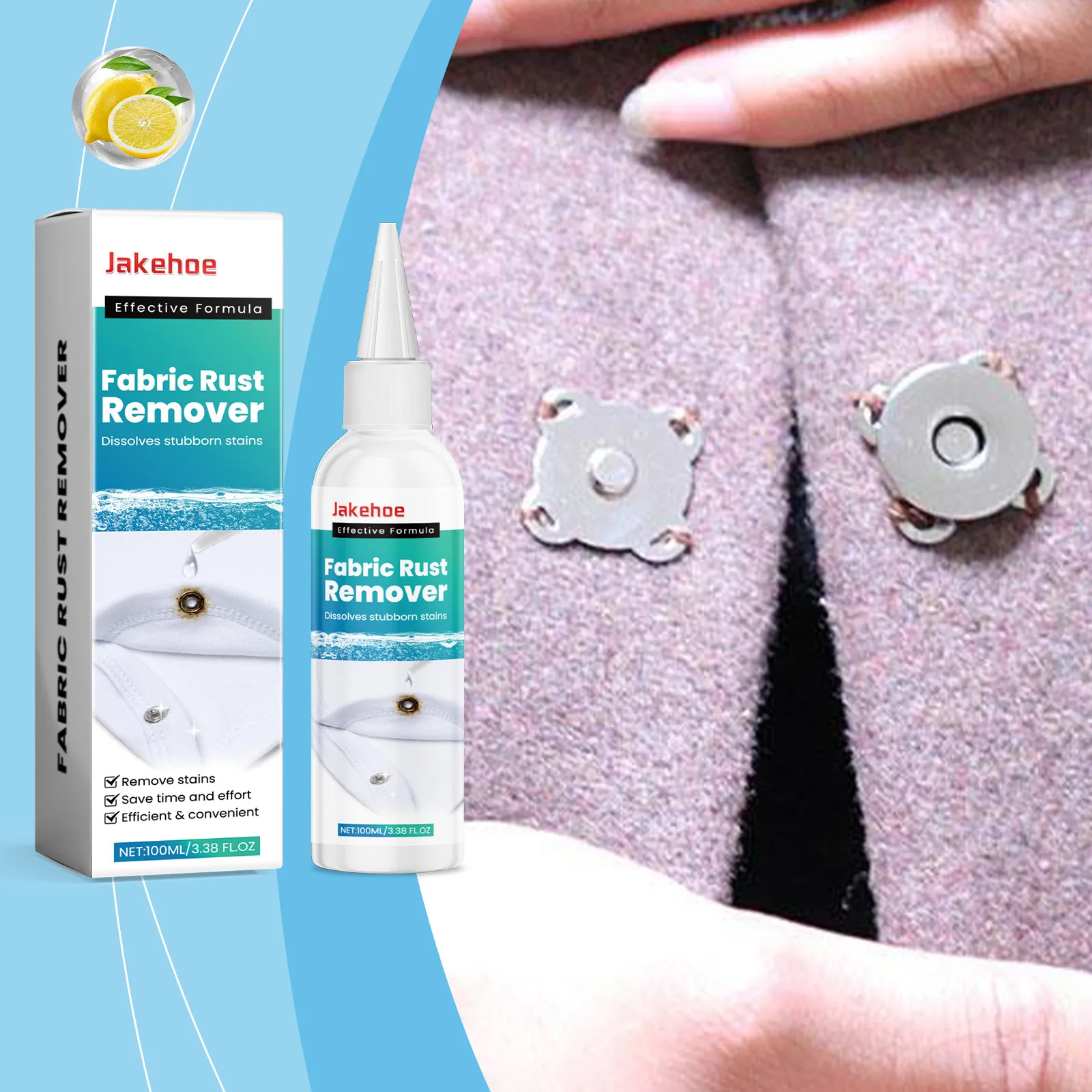 Fabric Rust Remover For Clothes Efficient Laundry Stain Cleaner Removes Rust Oil Stains Coffee And Water Spots Multi Purpose Fabric Cleaning Agent
