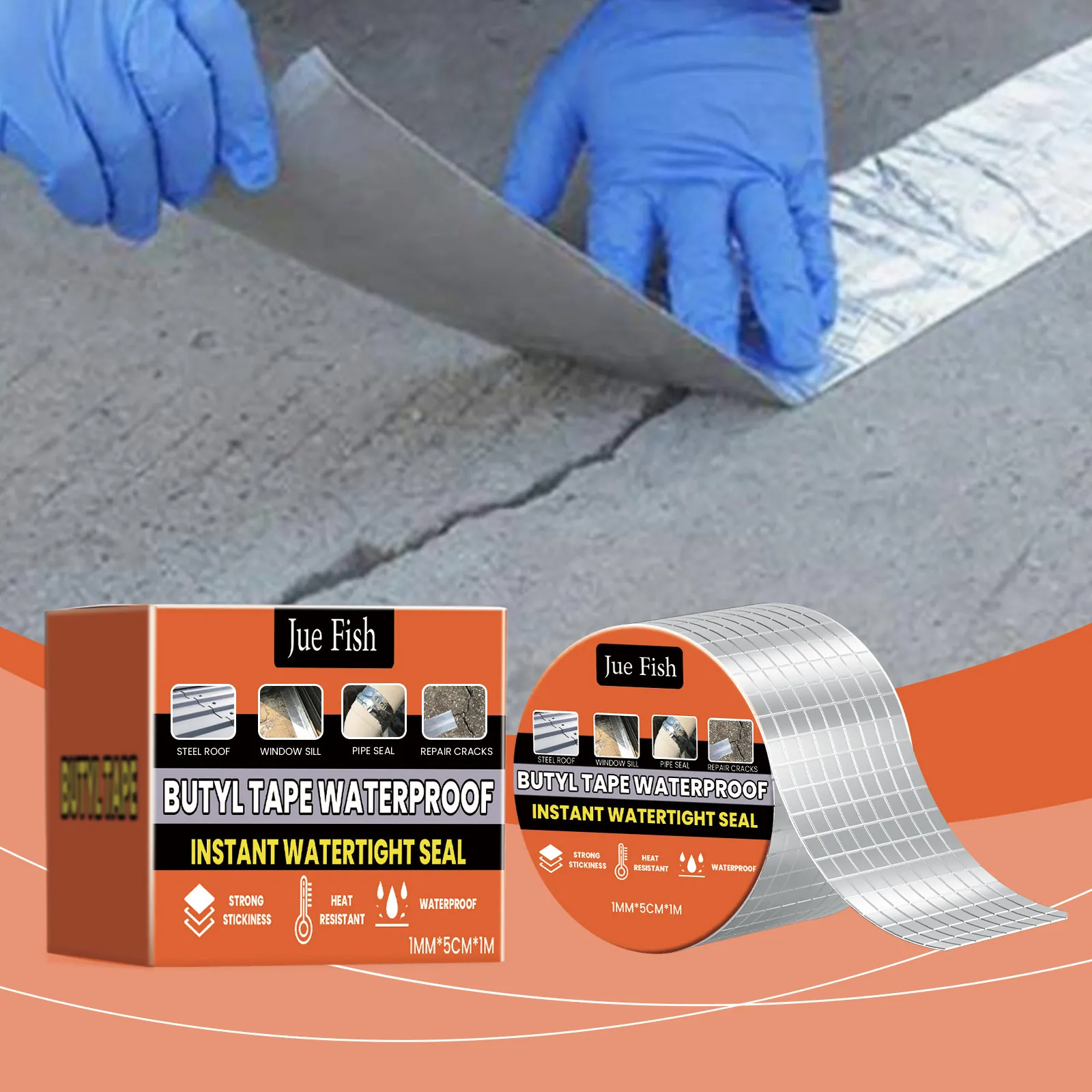 Waterdichte Butyl Tape Met Aluminiumfolie Oppervlak Voor Dakreparatie Hittebestendig Vochtbestendig Zelfklevend Rol