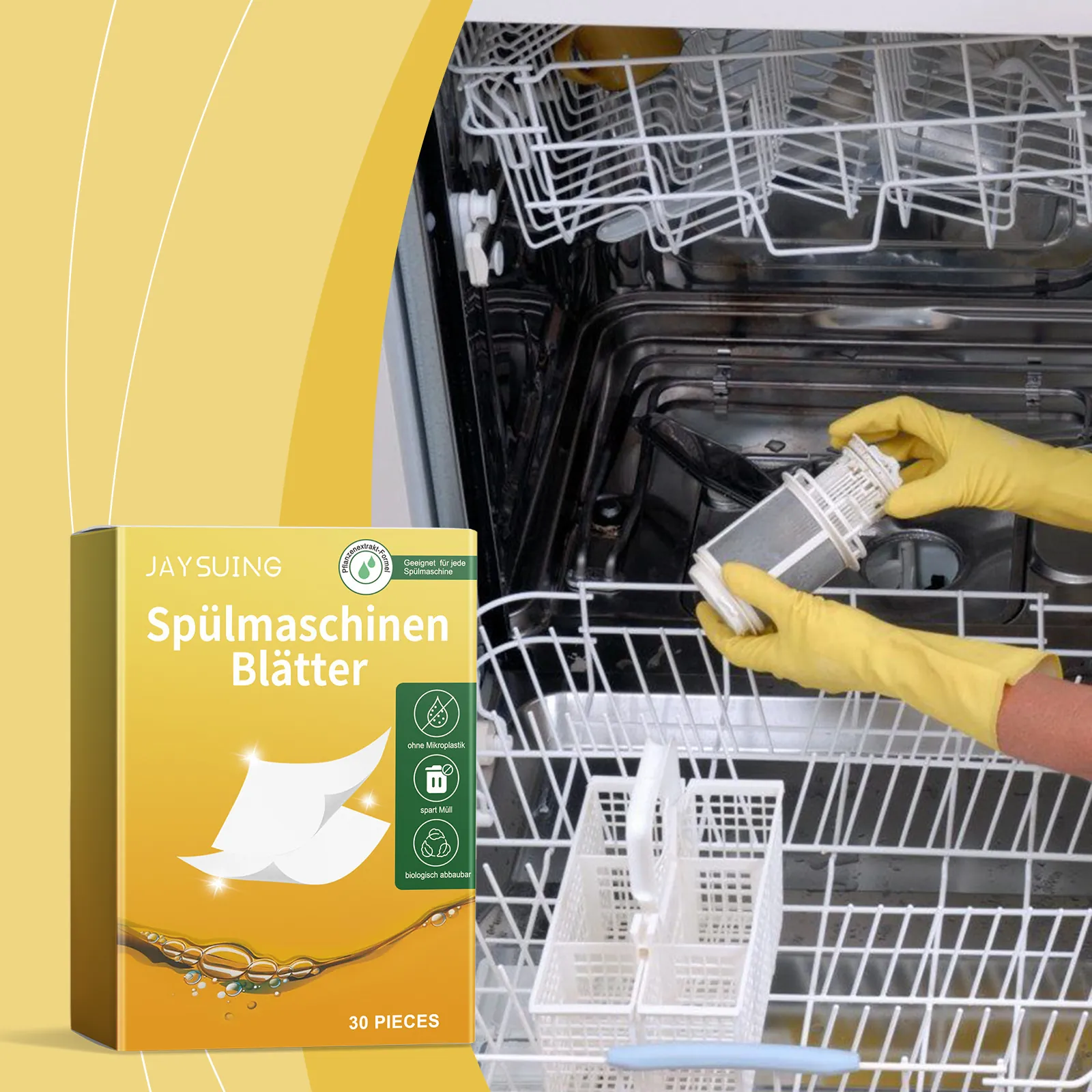 Jaysuing Dishwasher Detergent Sheets Efficient Oil Removal Kitchen Tableware Cleaning Tablets Biodegradable Formula Clean Dishwashing Sheets For Home Use