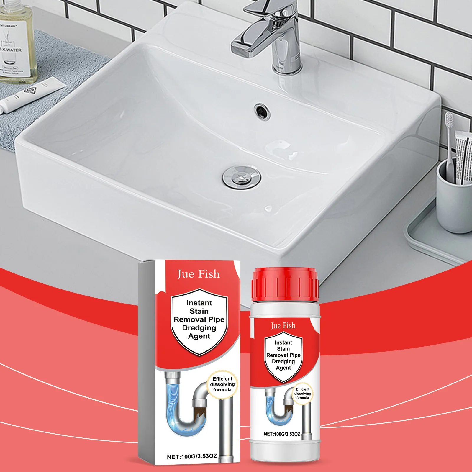 Instant Rioolontstopper Efficiënte Oplosformule Voor Keuken Badkamer Gootsteen Afvoer Ontstopper Natriumbicarbonaat Poeder Rioolreiniger