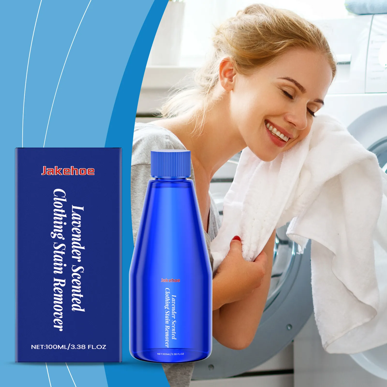 Jakehoe Clothing Stain Remover Gentle Laundry Cleaner For Rust Stains Yellow Edges Color Protection Lavender Scent Wash Supplies