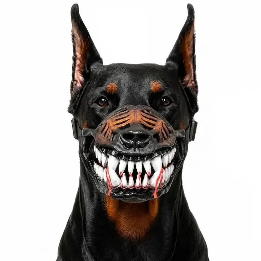 Höllenhund Monster Hund Maulkorb Für Halloween Gruselige Realistische Reißzähne Verstellbarer Haustier Mundschutz Für Horror Cosplay Kostüm Zubehör Für Hunde