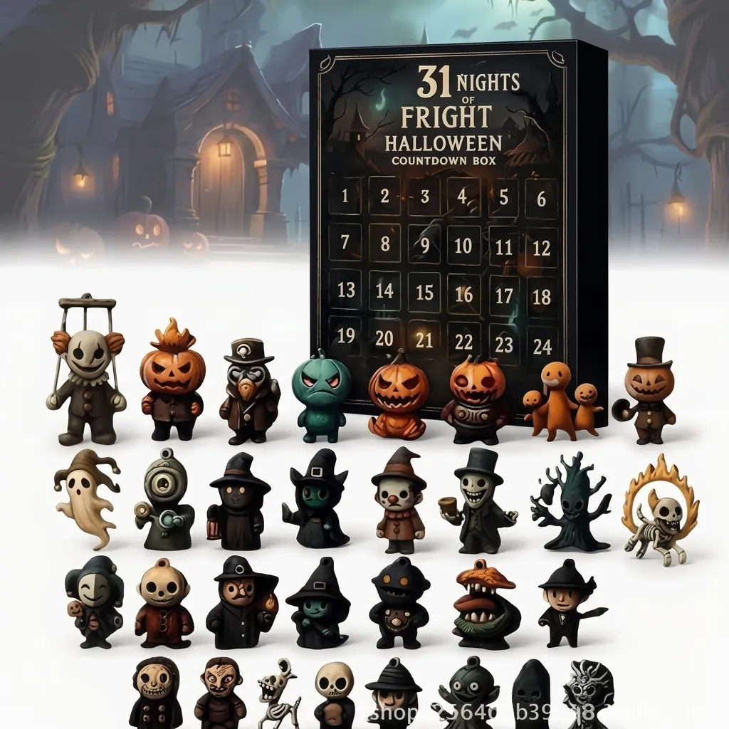 Halloween 31 Nachten Van Angst Adventskalender Blindbox Horror Aftellen Cadeau Met Mini PVC Figuren Voor Kinderen Feest Decor