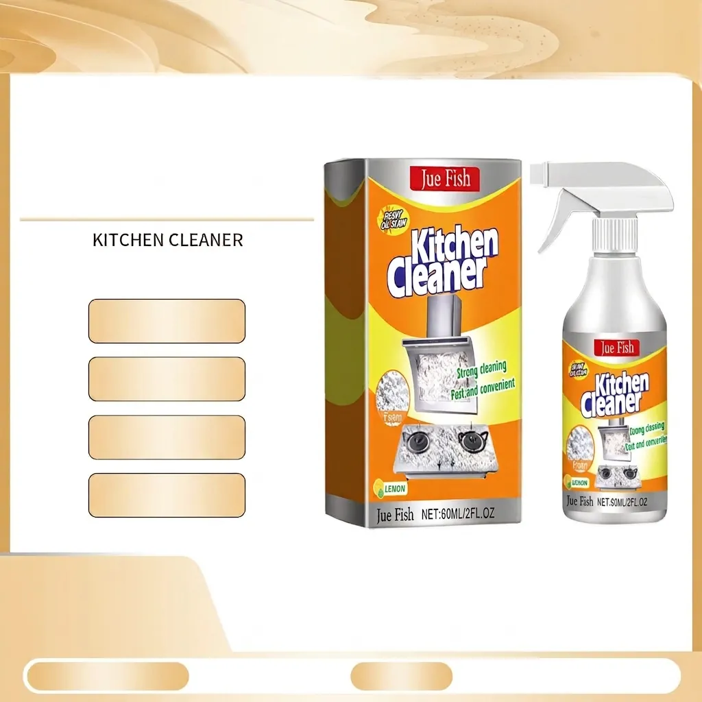Nettoyant Mousse Cuisine Jue Fish Spray Éliminateur de Taches d'Huile Lourdes pour Hotte Cuisinière Parfum Citron Mousse Nettoyage Profond