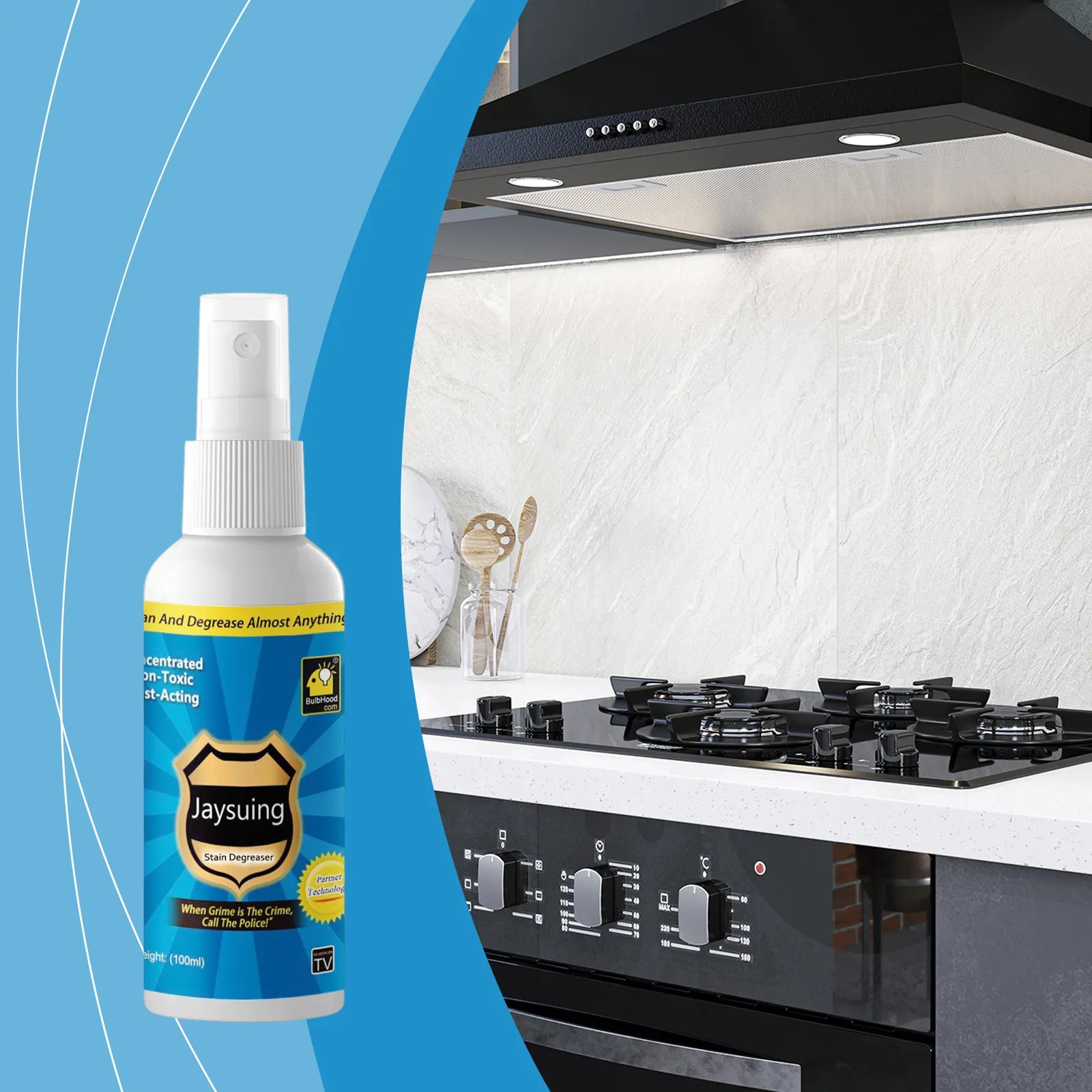 Jaysuing Detergente Macchie Olio Pesante Spray Sgrassatore Potente Per Cappa Cucina Piastrelle Rimuovi Grasso Ostinato Liquido Pulizia Casa