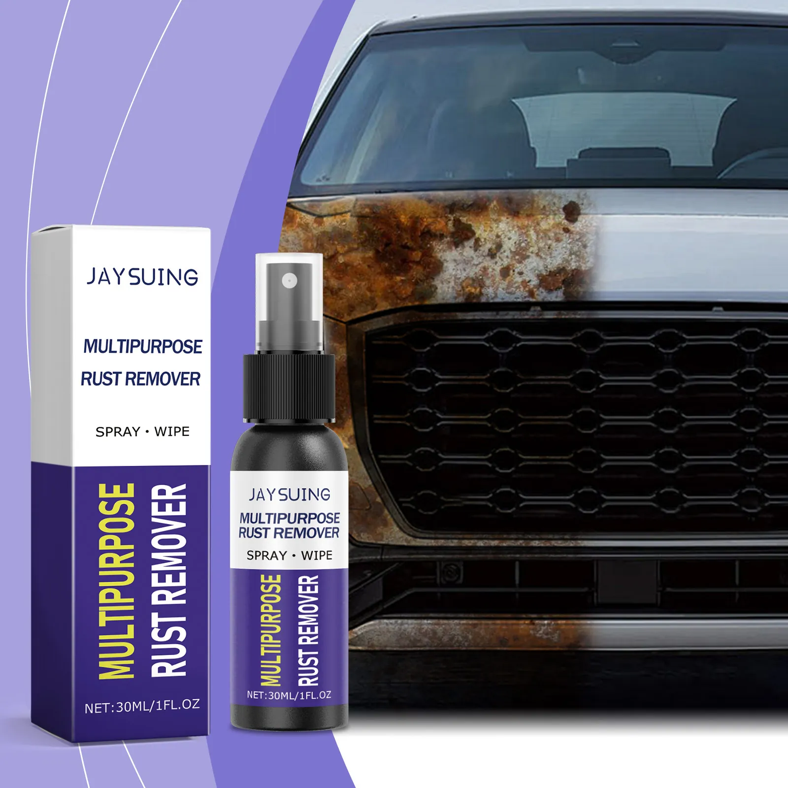 Jaysuing Multipurpose Metal Rust Remover Spray For Car Wheel Hub Polishing Cleaning And Home Faucet Surface Renovation