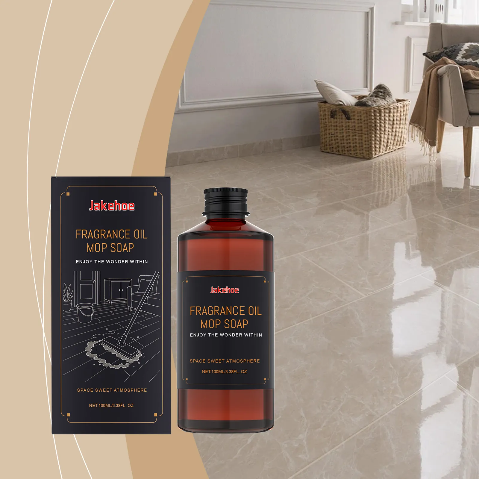 Limpiador de Suelos Multiusos Jabón para Fregona con Aceite Perfumado Cítricos Pulido para Azulejos Madera Limpieza Hogar