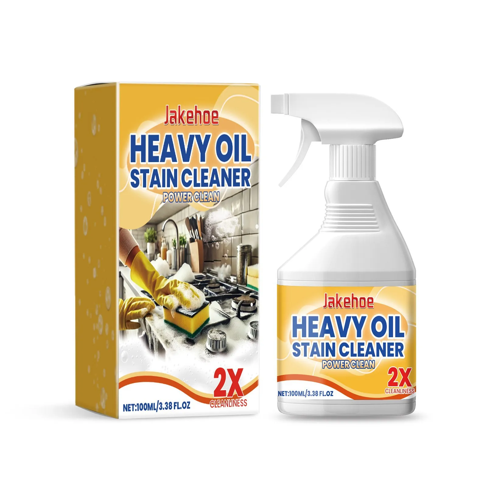 Jakehoe Limpiador de Manchas de Aceite Pesado en Spray Desengrasante de Cocina para Campana Y Estufa Potente Solución de Limpieza