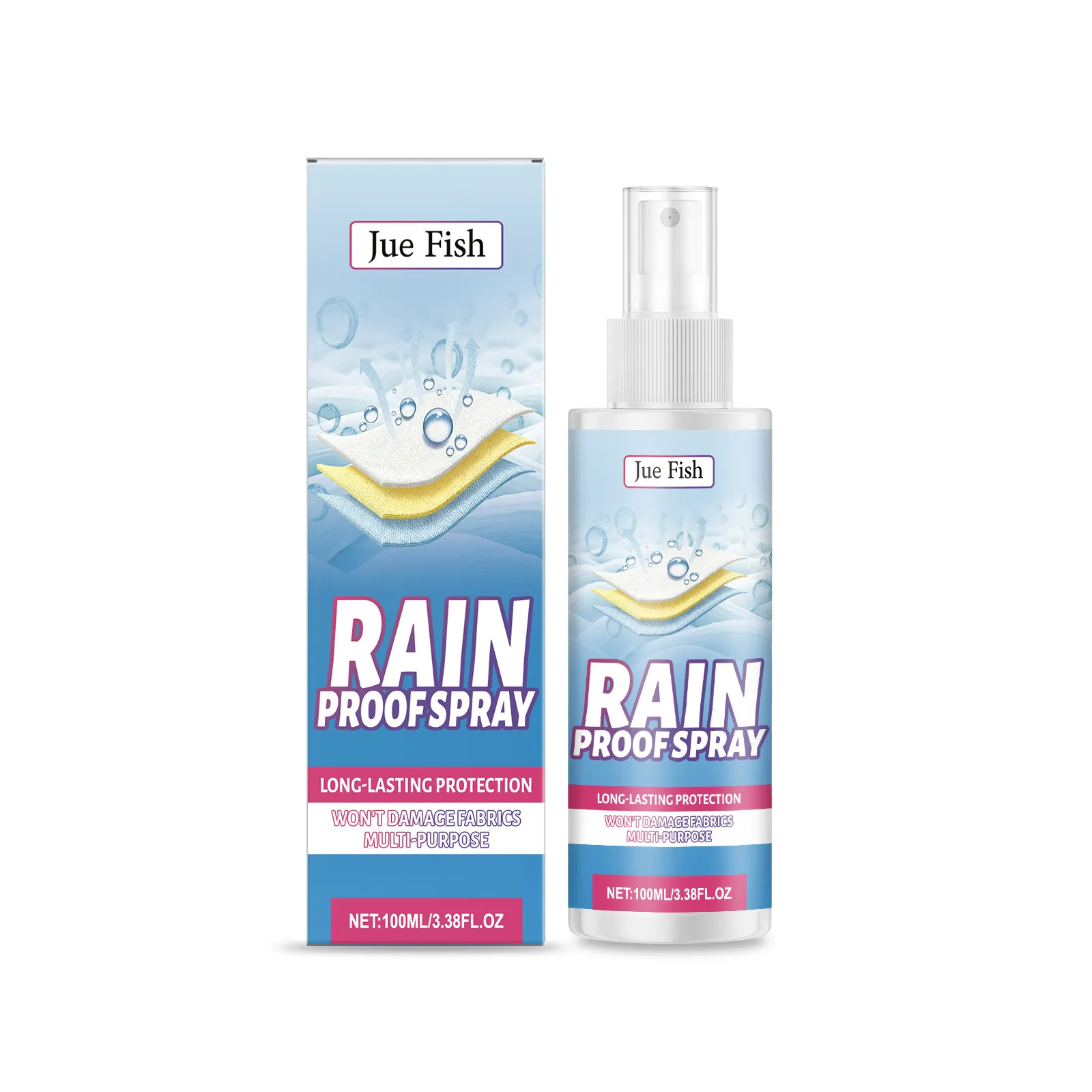 JUE FISH Spray Impermeabilizante De Telas Protección Larga Duración Para Ropa Zapatos Equipo Aire Libre Sin Tóxicos