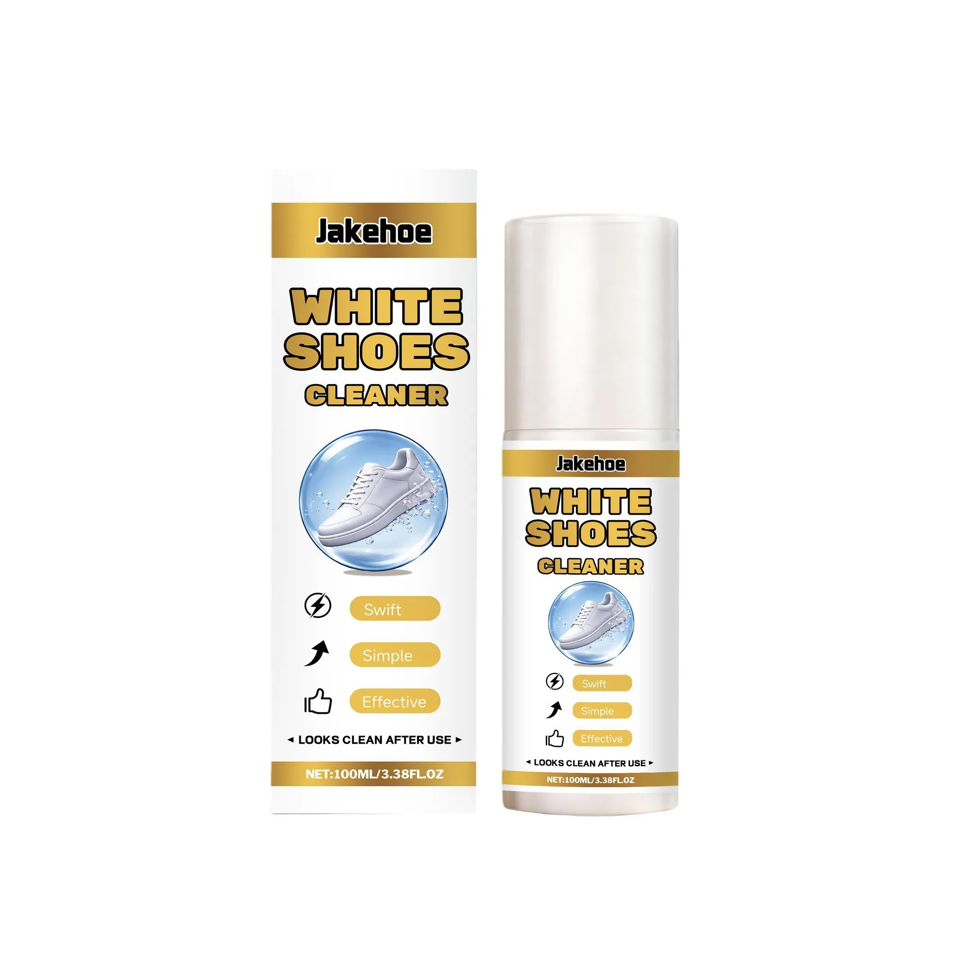 Jakehoe White Shoes Cleaner Mild No Wash Stain Remover Yellowing Prevention Sneaker Cleaning Spray For Leather Canvas Sports Shoes