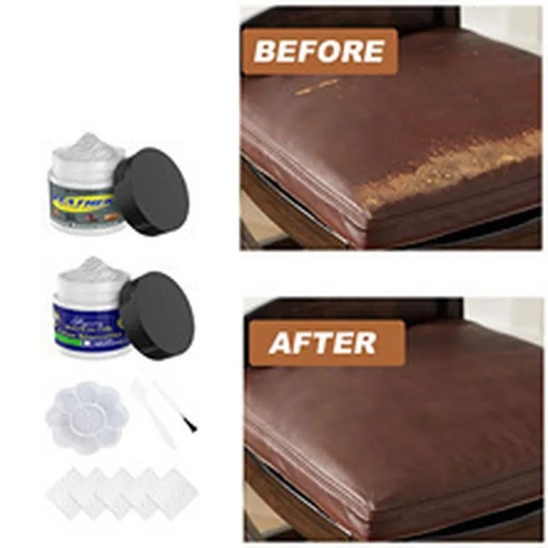 Crema Reparadora de Cuero Pasta de Restauración de Arañazos y Grietas para Sofá Asiento de Coche Chaqueta Zapatos Muebles