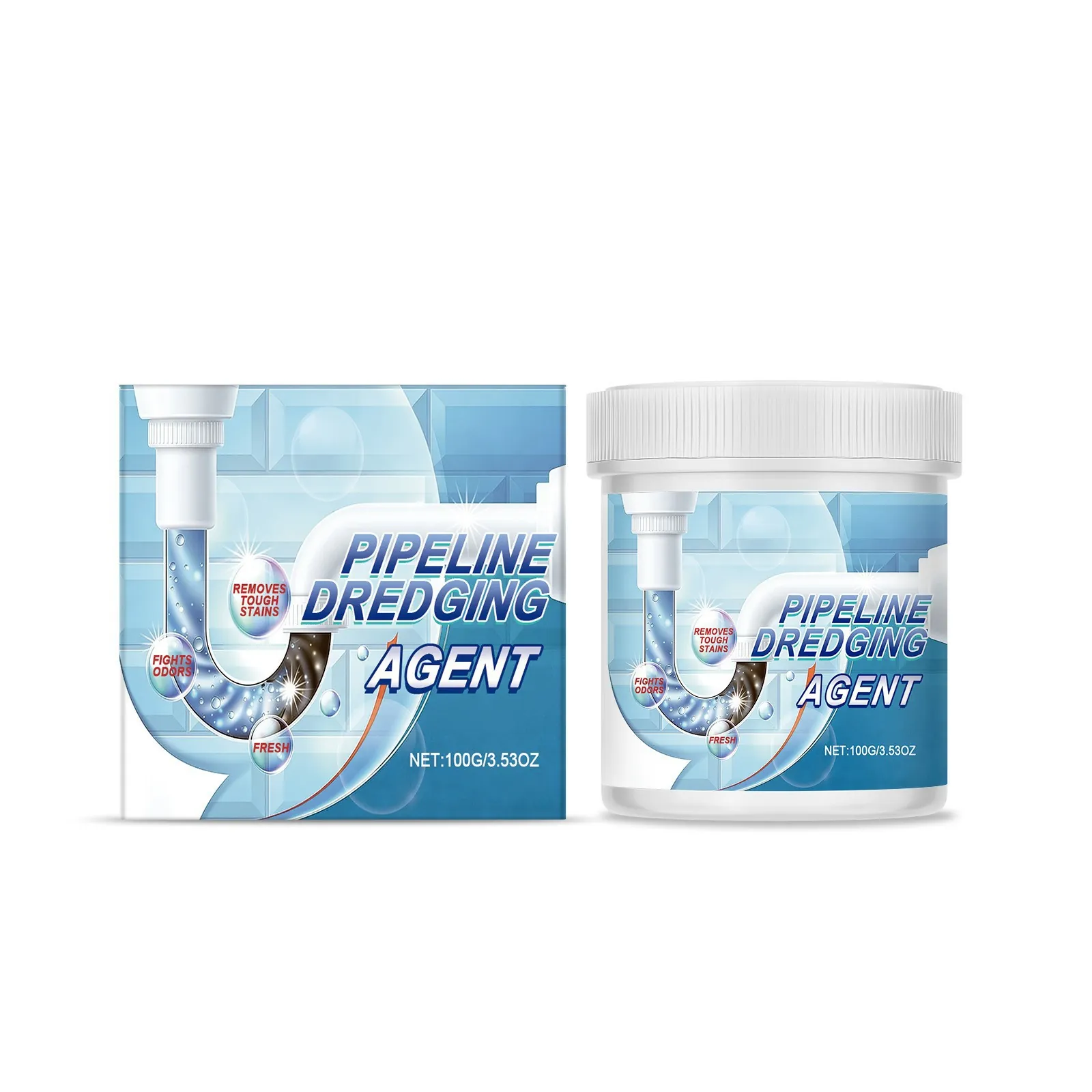 Pipeline Dredging Agent Powder Effective Drain Clog Remover For Kitchen Bathroom Sink Pipe Hair Oil Dissolver Deodorizer Cleaner