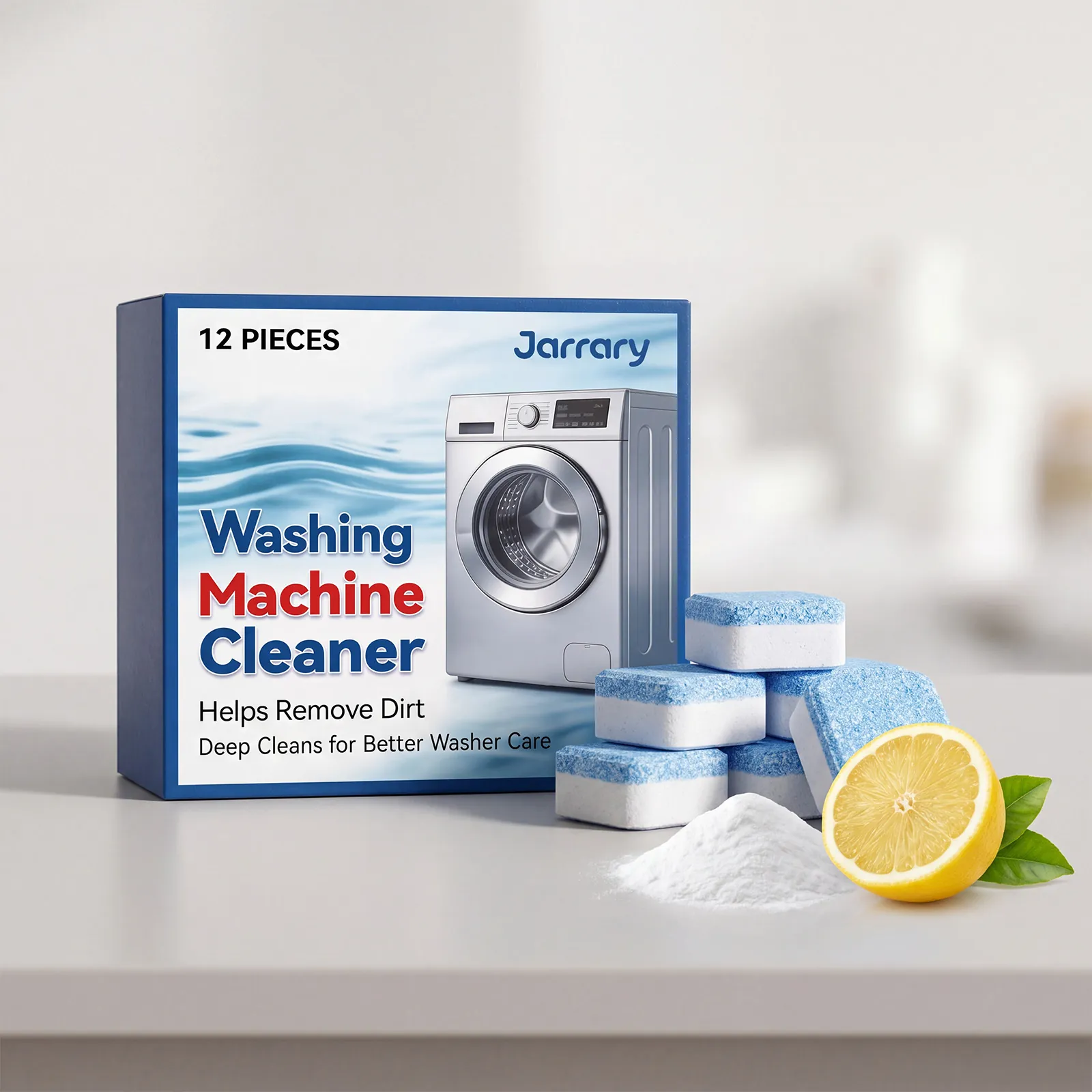 Jarrary Washing Machine Cleaner Effervescent Tablets Deep Cleaning Descaling Odor Removal Universal Formula Maintenance