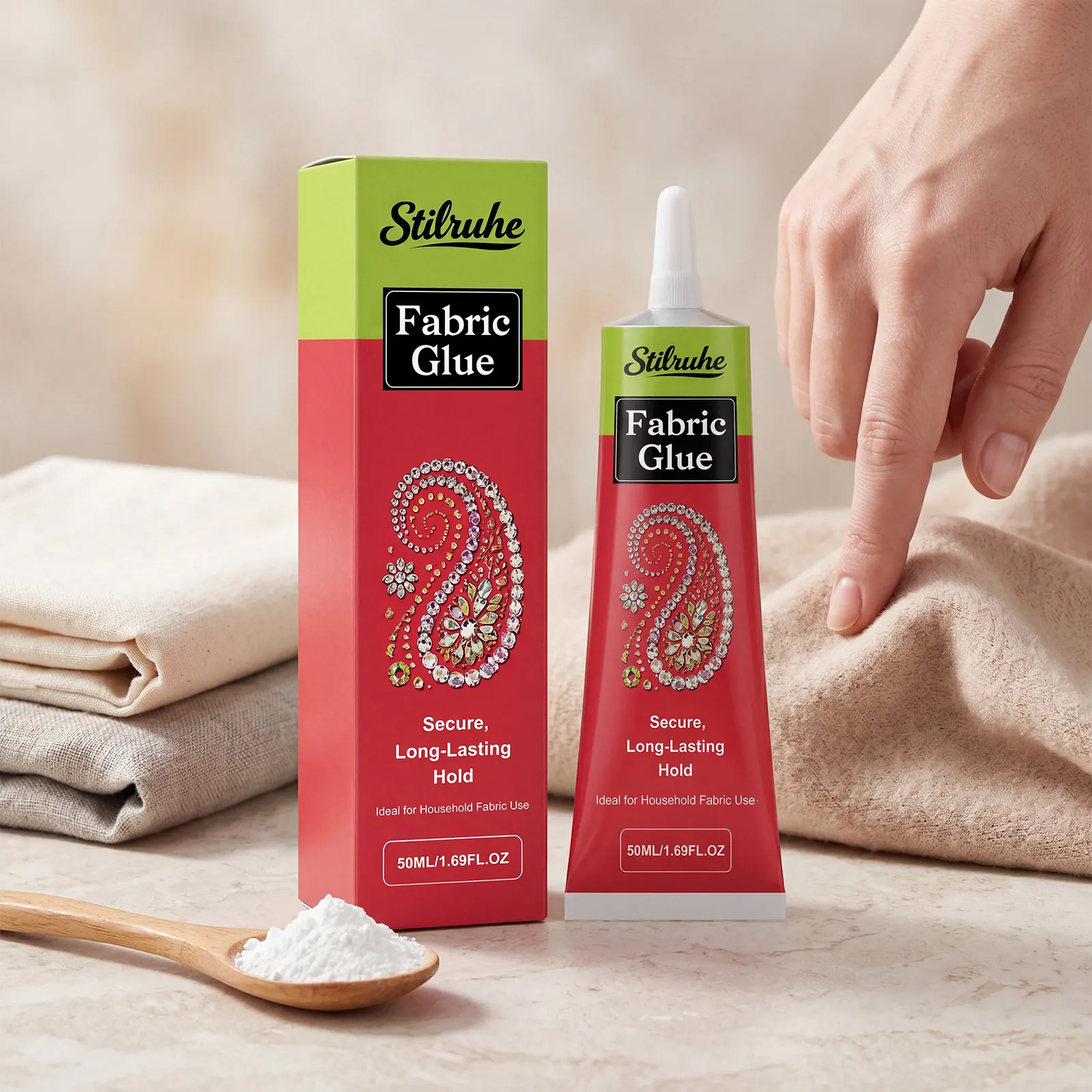 Stilruhe Fabric Glue Powerful Long Lasting Hold For Clothing Repair Home Textile Multi Purpose Bonding Liquid Adhesive With Fine Tip